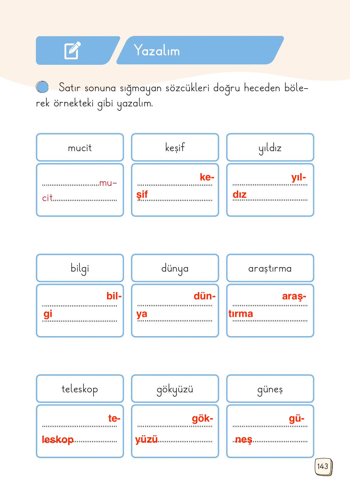 1. Sınıf Meb Yayınları Türkçe Ders Kitabı 1. Kitap Sayfa 143 Cevapları 1. Sınıf Meb Yayınları Türkçe Ders Kitabı 1. Kitap Sayfa 143 Cevapları