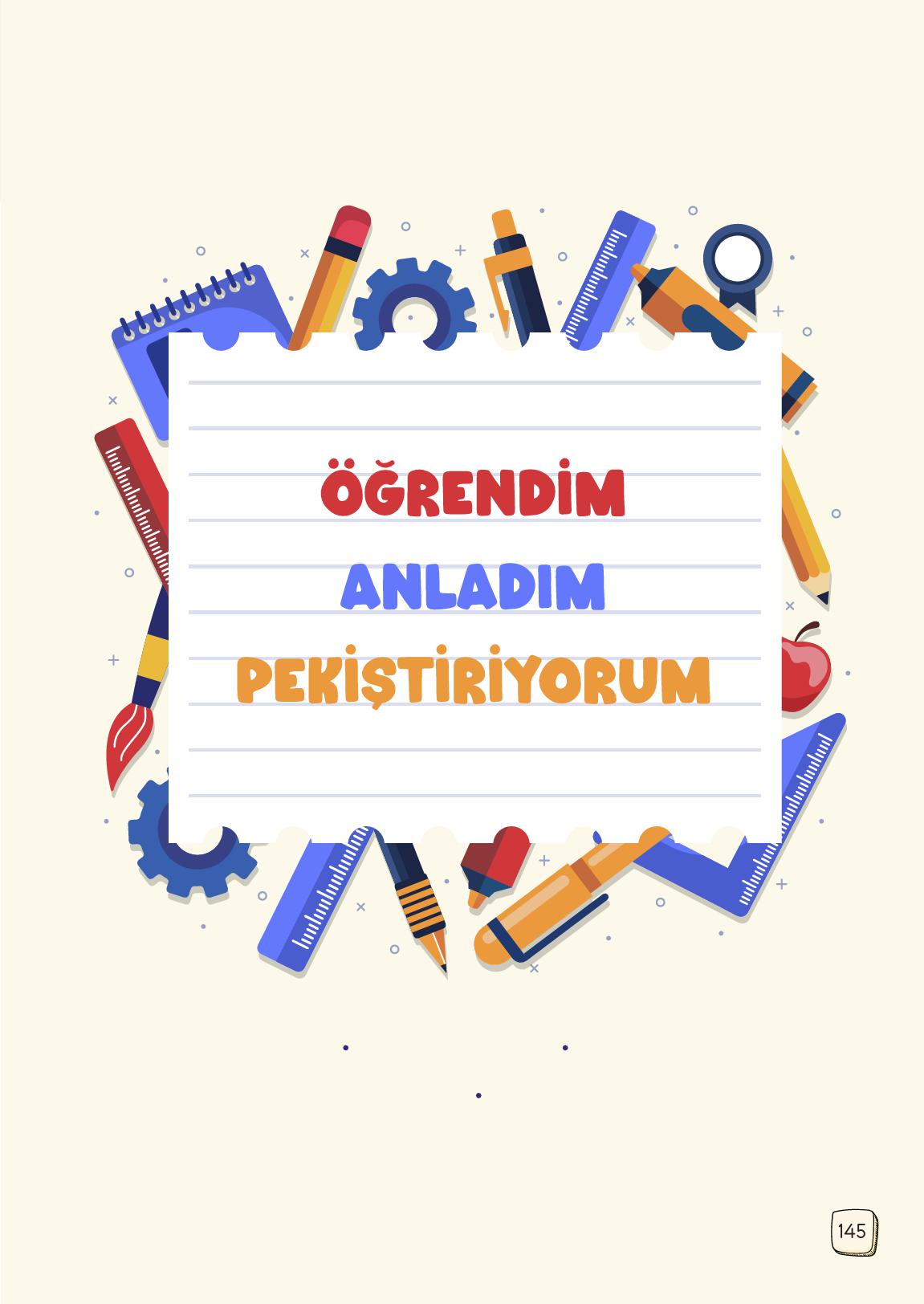 1. Sınıf Meb Yayınları Türkçe Ders Kitabı 1. Kitap Sayfa 145 Cevapları