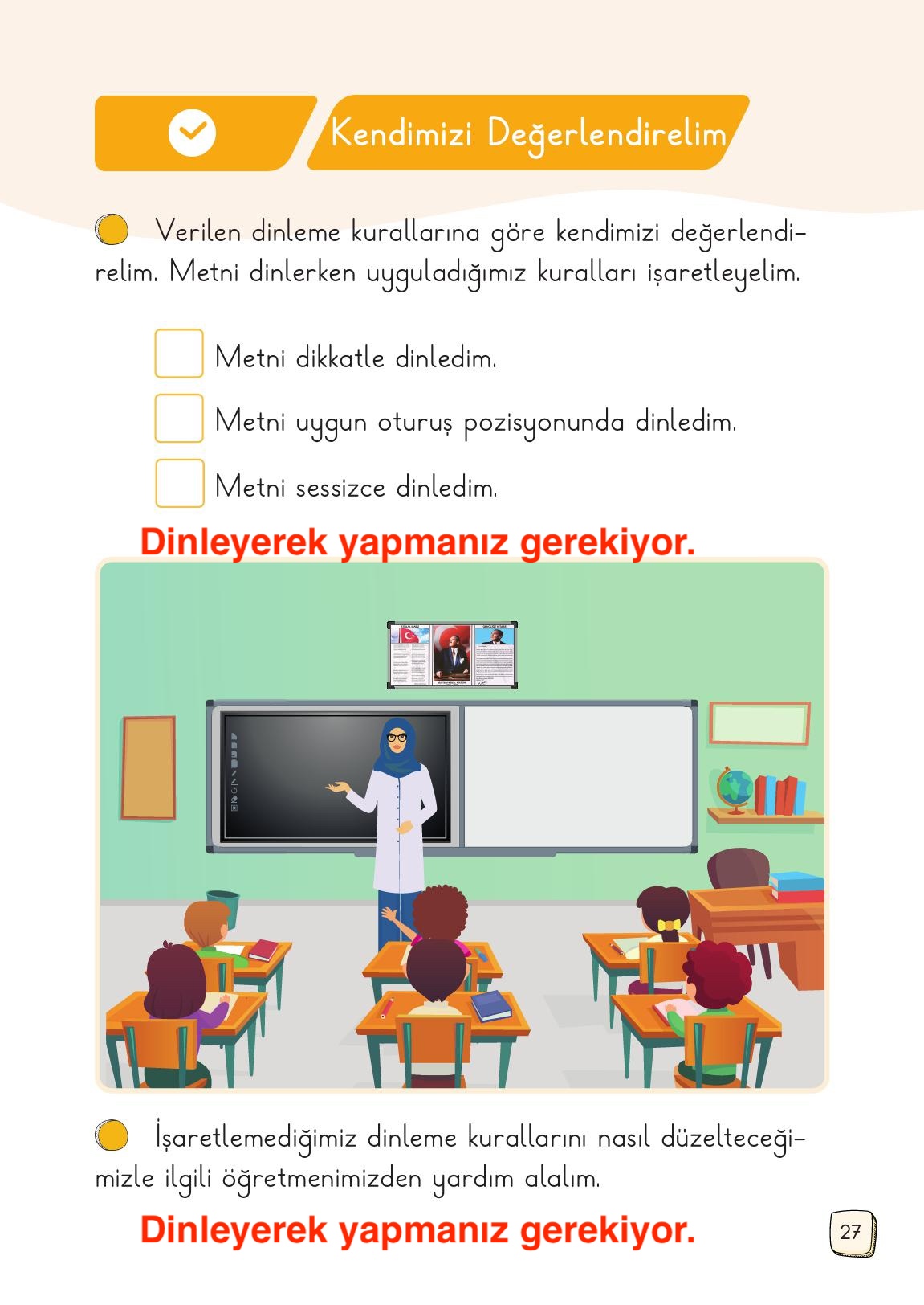 1. Sınıf Meb Yayınları Türkçe Ders Kitabı 1. Kitap Sayfa 27 Cevapları