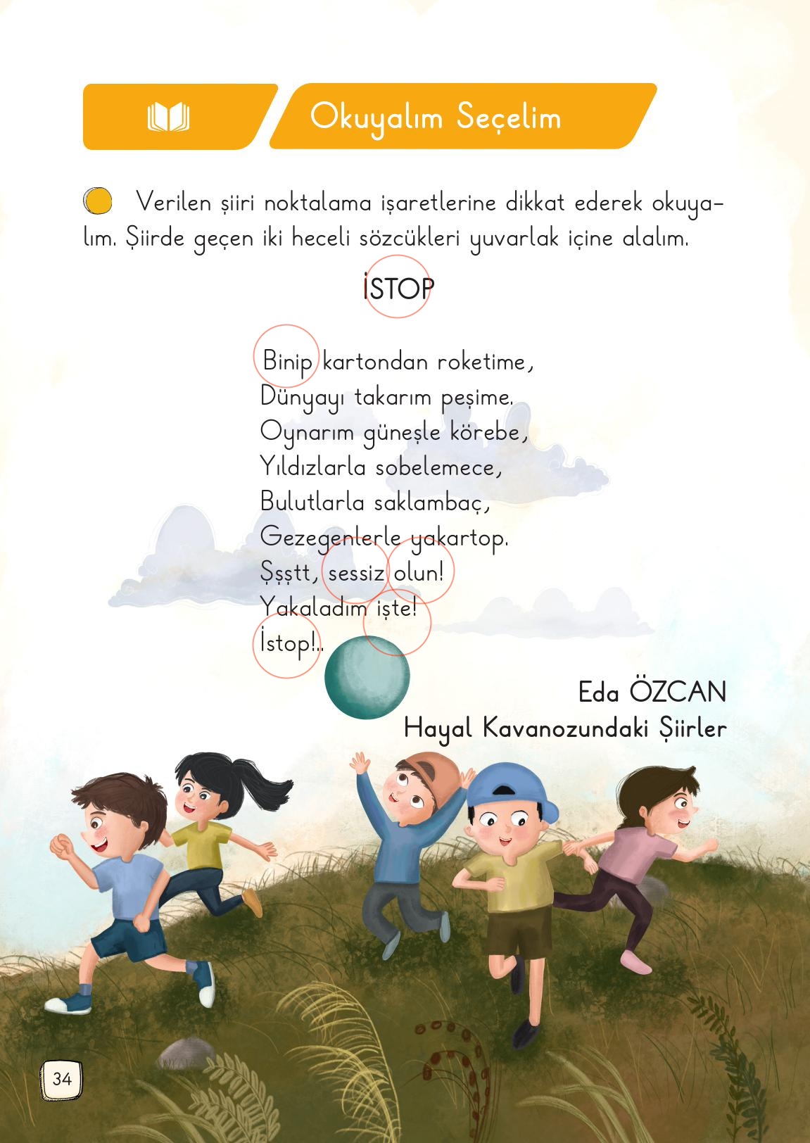 1. Sınıf Meb Yayınları Türkçe Ders Kitabı 1. Kitap Sayfa 34 Cevapları