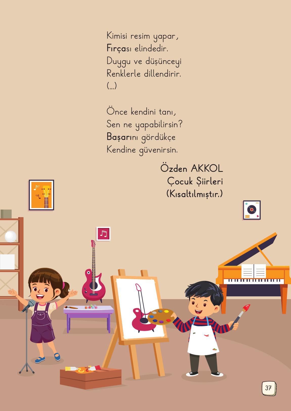 1. Sınıf Meb Yayınları Türkçe Ders Kitabı 1. Kitap Sayfa 37 Cevapları