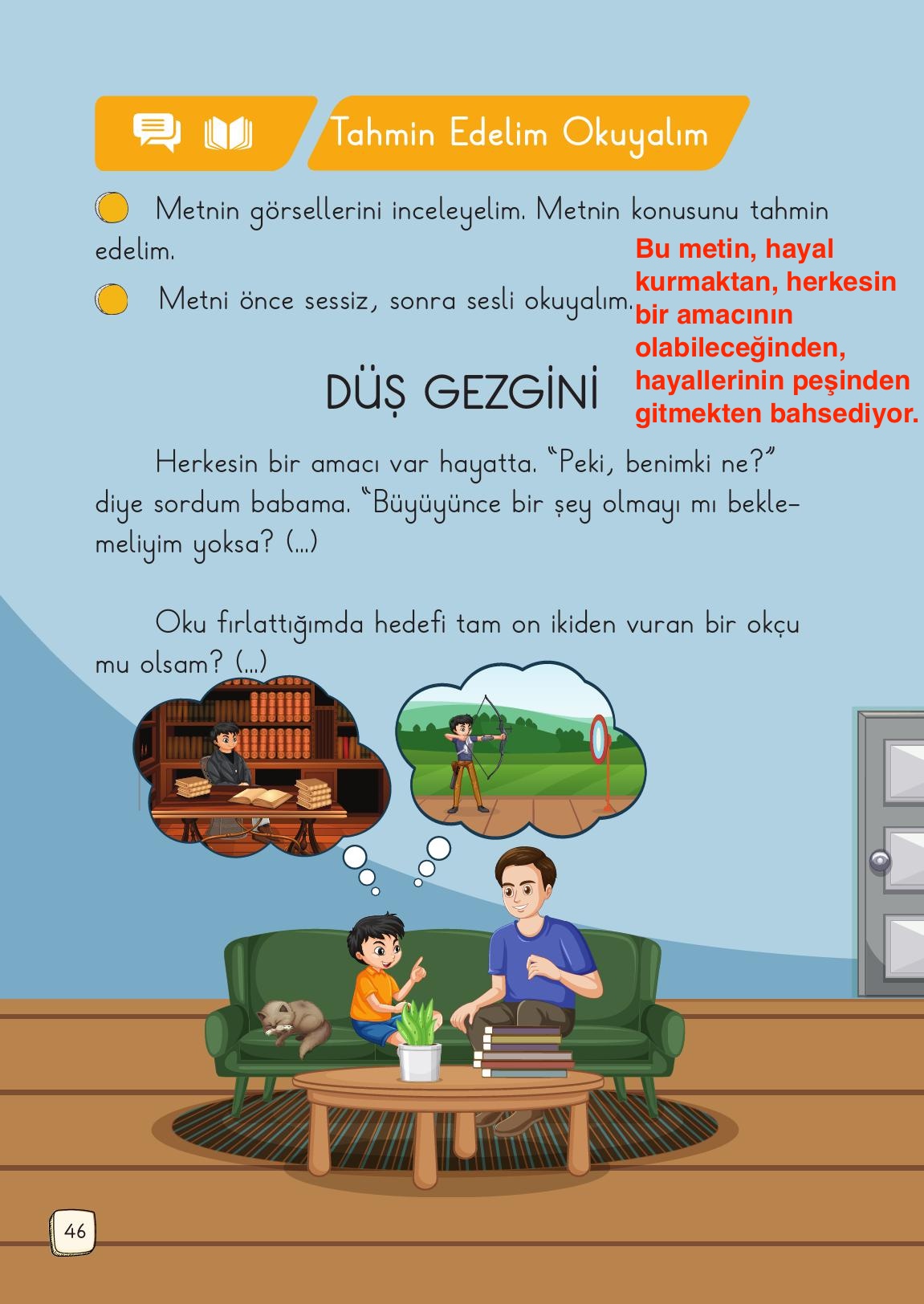 1. Sınıf Meb Yayınları Türkçe Ders Kitabı 1. Kitap Sayfa 46 Cevapları
