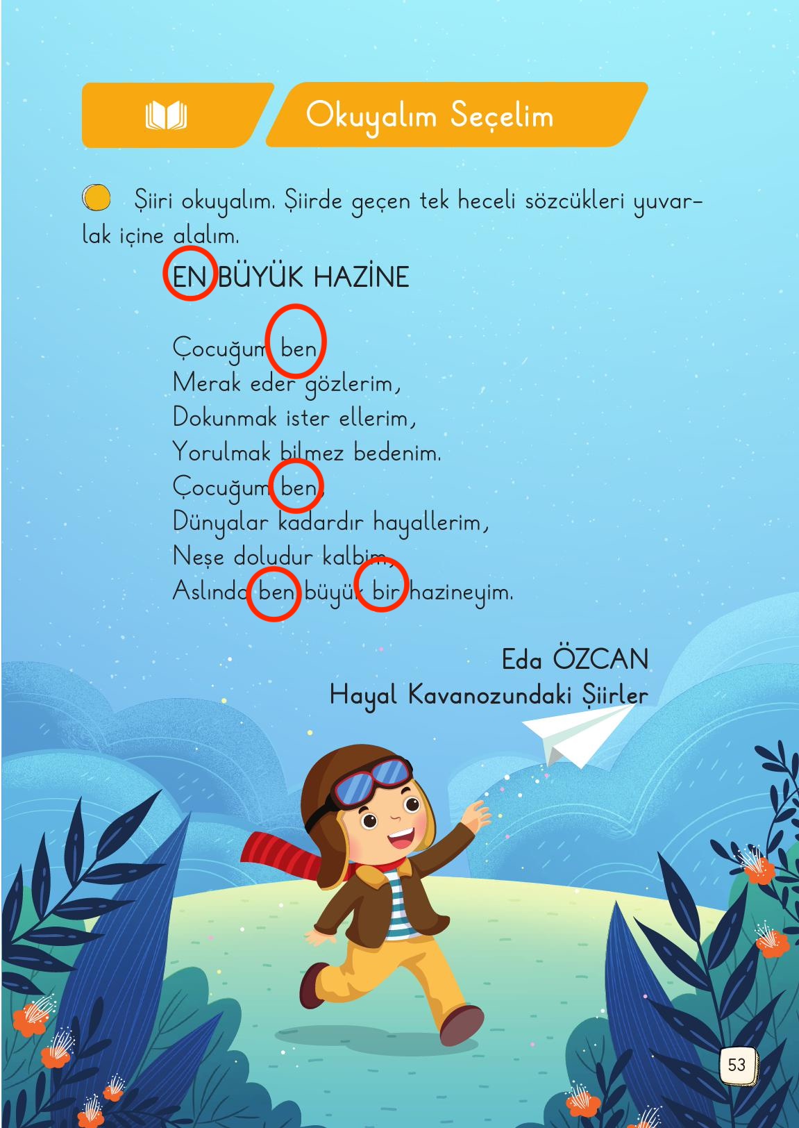 1. Sınıf Meb Yayınları Türkçe Ders Kitabı 1. Kitap Sayfa 53 Cevapları