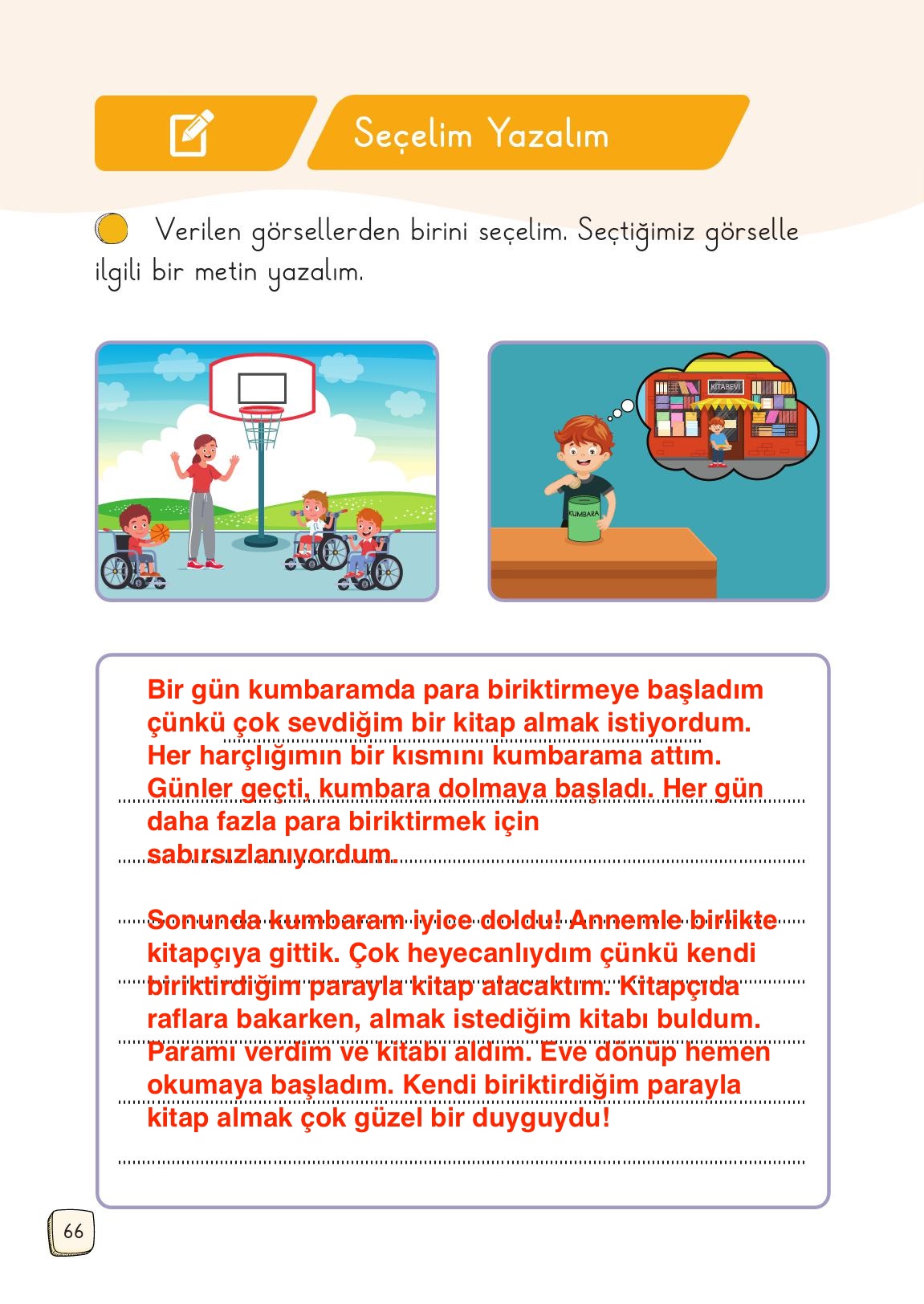 1. Sınıf Meb Yayınları Türkçe Ders Kitabı 1. Kitap Sayfa 66 Cevapları