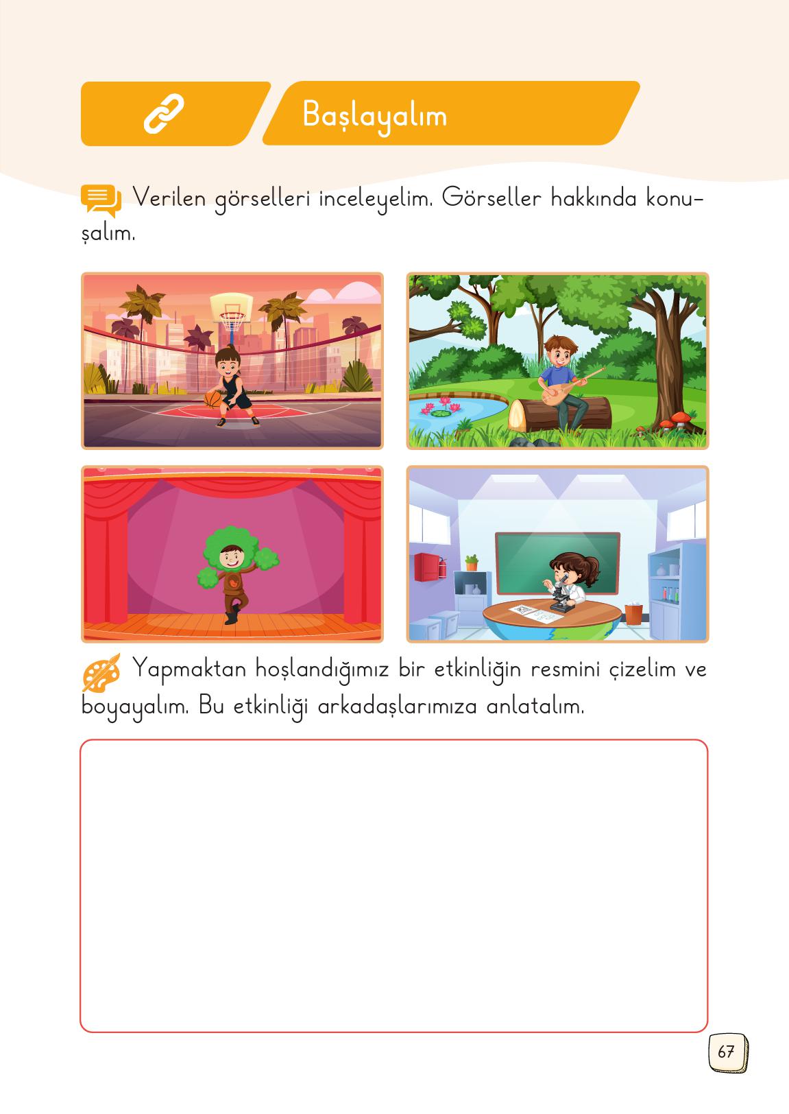 1. Sınıf Meb Yayınları Türkçe Ders Kitabı 1. Kitap Sayfa 67 Cevapları