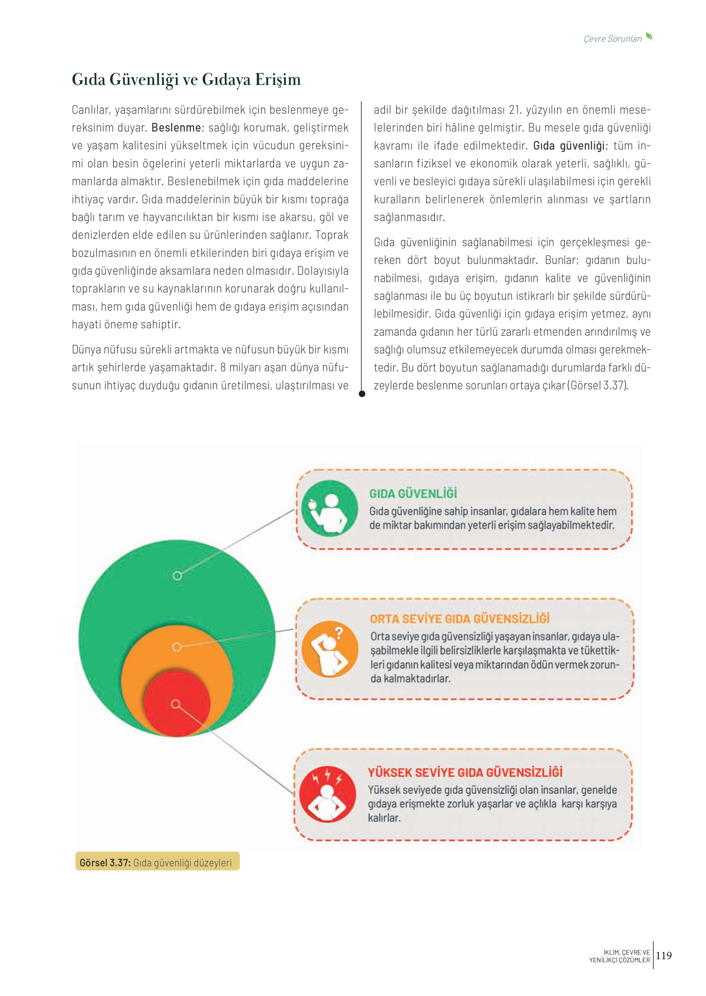 10-11-12. Sınıf Meb Yayınları İklim Çevre Ve Yenilikçi Çözümler Ders Kitabı Sayfa 119 Cevapları