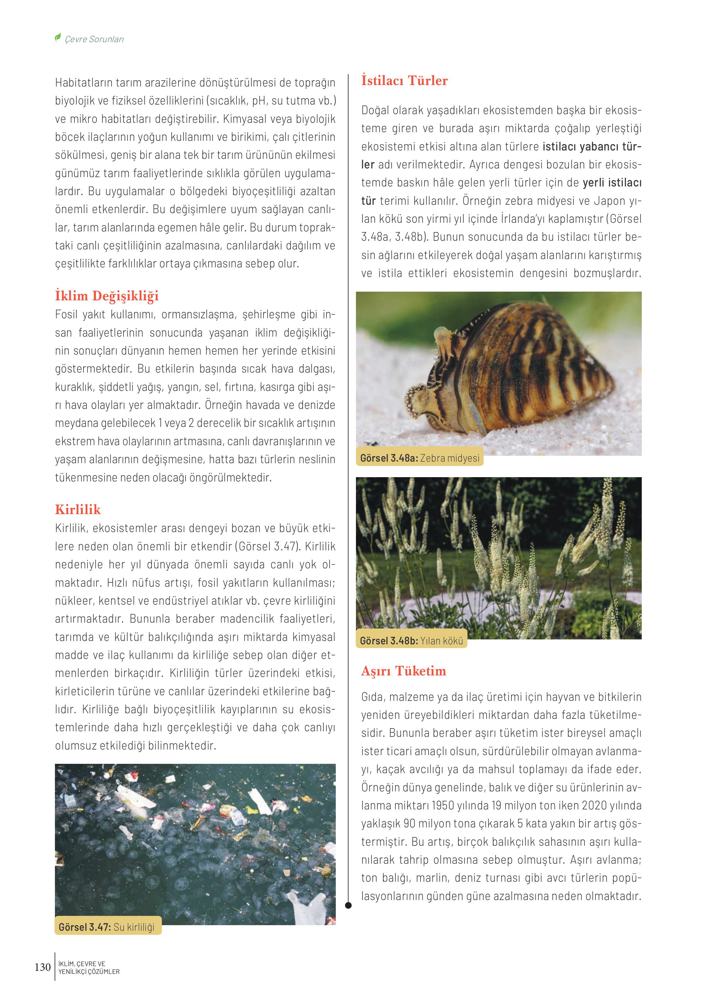 10-11-12. Sınıf Meb Yayınları İklim Çevre Ve Yenilikçi Çözümler Ders Kitabı Sayfa 130 Cevapları