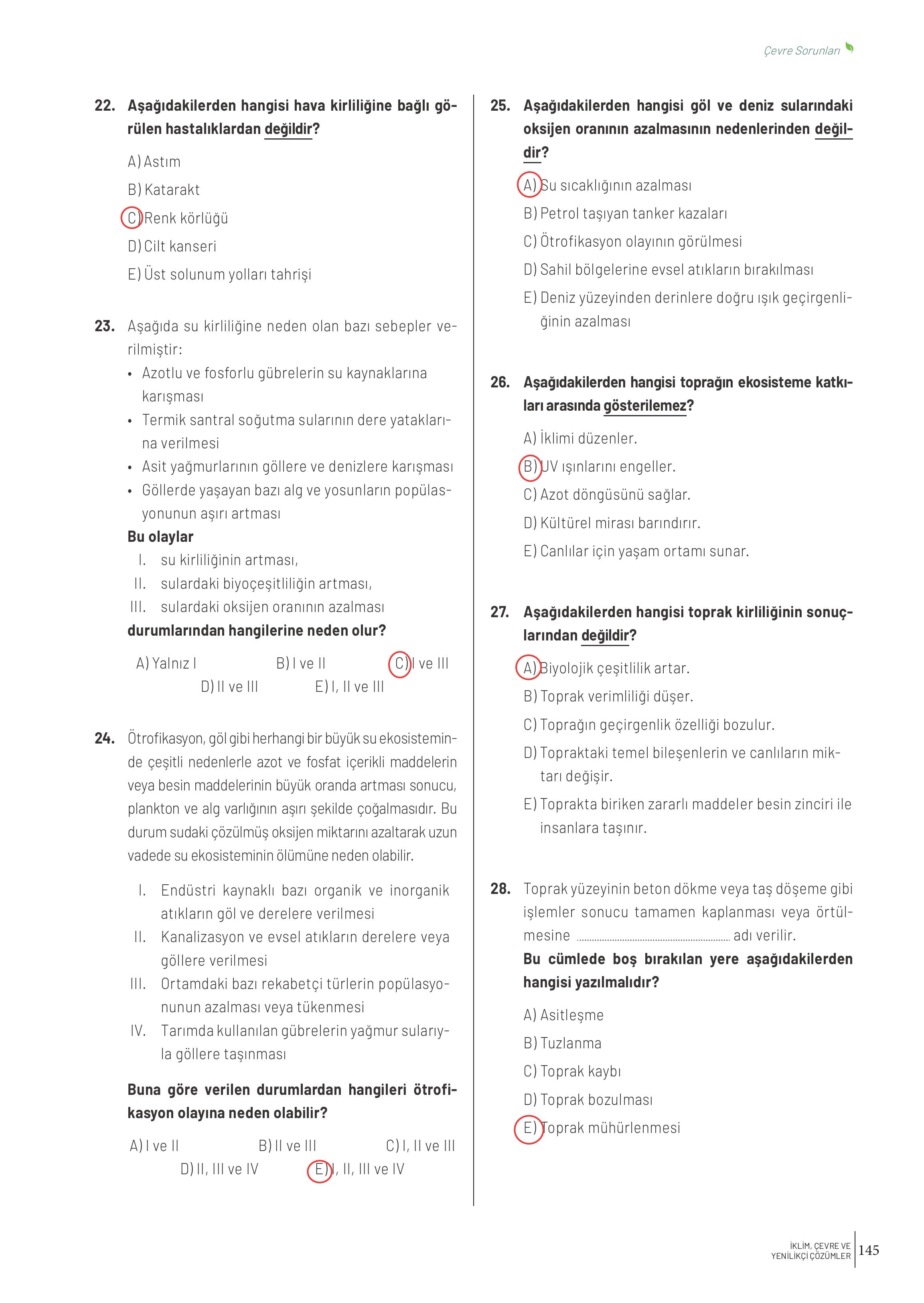 10-11-12. Sınıf Meb Yayınları İklim Çevre Ve Yenilikçi Çözümler Ders Kitabı Sayfa 145 Cevapları 10-11-12. Sınıf Meb Yayınları İklim Çevre Ve Yenilikçi Çözümler Ders Kitabı Sayfa 145 Cevapları