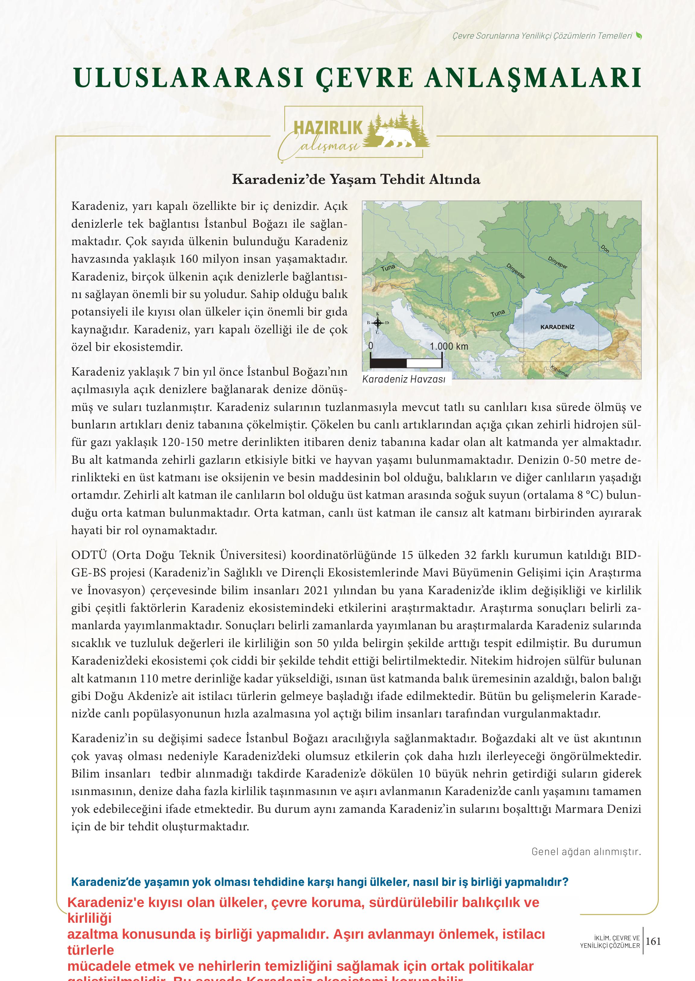 10-11-12. Sınıf Meb Yayınları İklim Çevre Ve Yenilikçi Çözümler Ders Kitabı Sayfa 161 Cevapları