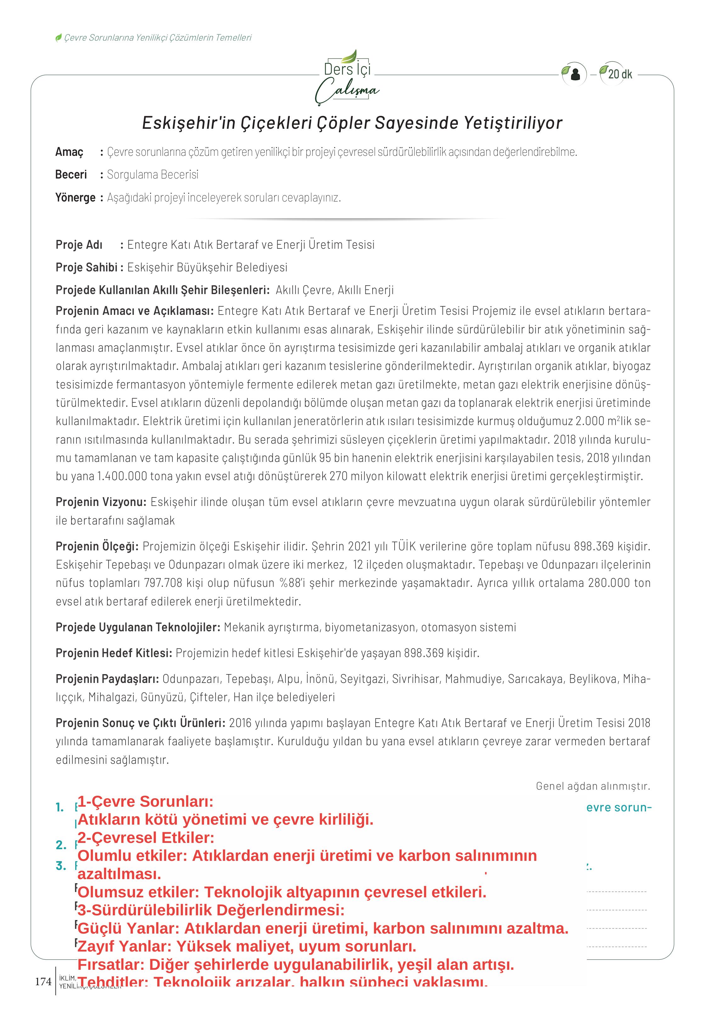 10-11-12. Sınıf Meb Yayınları İklim Çevre Ve Yenilikçi Çözümler Ders Kitabı Sayfa 174 Cevapları 10-11-12. Sınıf Meb Yayınları İklim Çevre Ve Yenilikçi Çözümler Ders Kitabı Sayfa 174 Cevapları