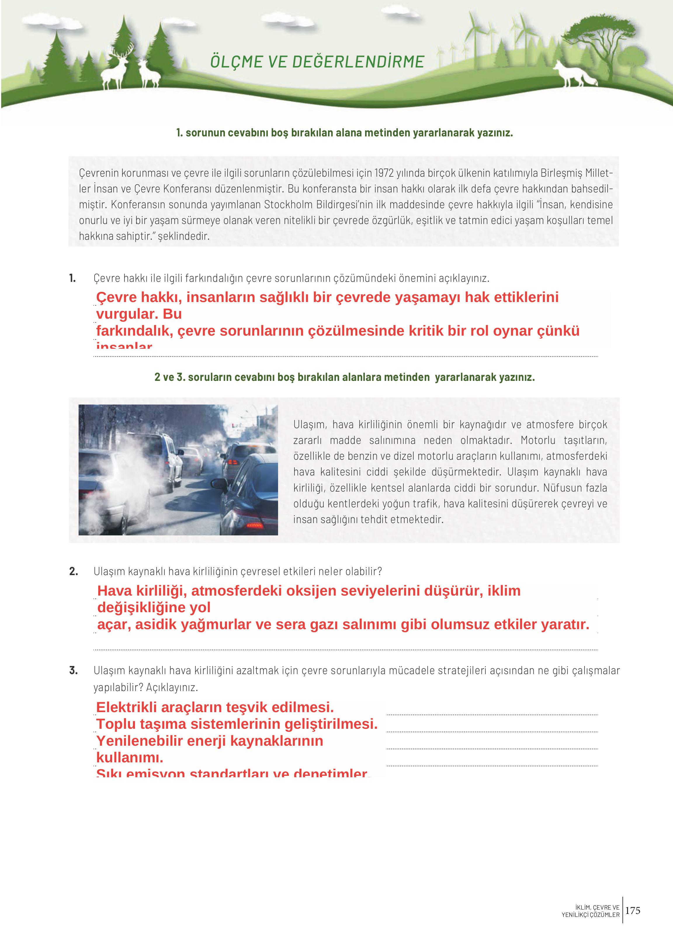 10-11-12. Sınıf Meb Yayınları İklim Çevre Ve Yenilikçi Çözümler Ders Kitabı Sayfa 175 Cevapları 10-11-12. Sınıf Meb Yayınları İklim Çevre Ve Yenilikçi Çözümler Ders Kitabı Sayfa 175 Cevapları