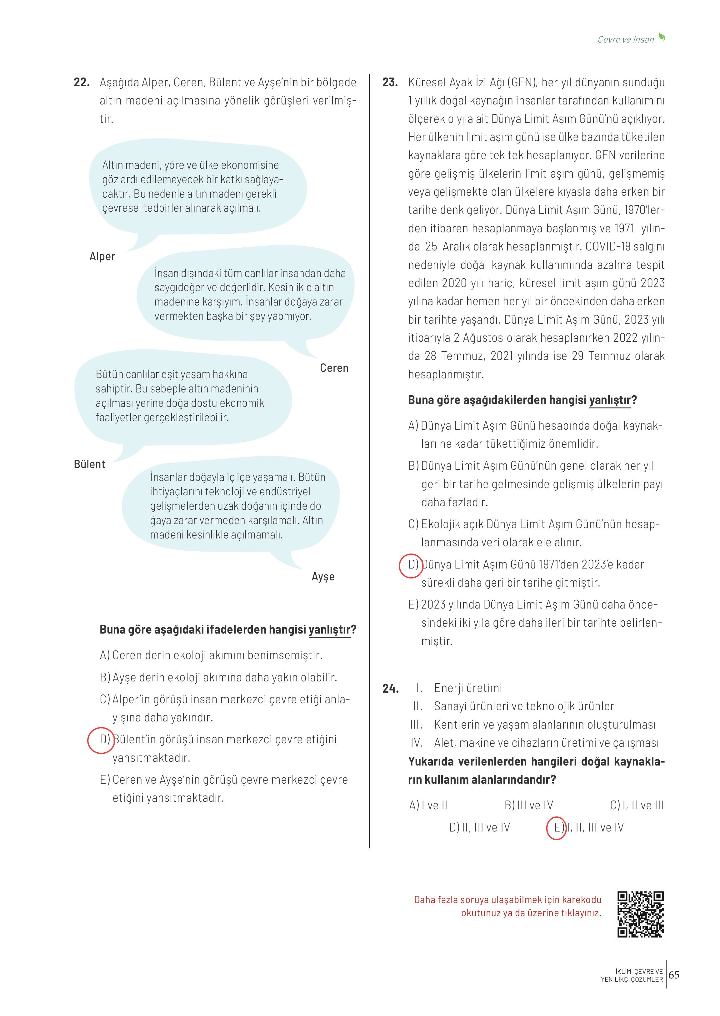 10-11-12. Sınıf Meb Yayınları İklim Çevre Ve Yenilikçi Çözümler Ders Kitabı Sayfa 65 Cevapları 10-11-12. Sınıf Meb Yayınları İklim Çevre Ve Yenilikçi Çözümler Ders Kitabı Sayfa 65 Cevapları