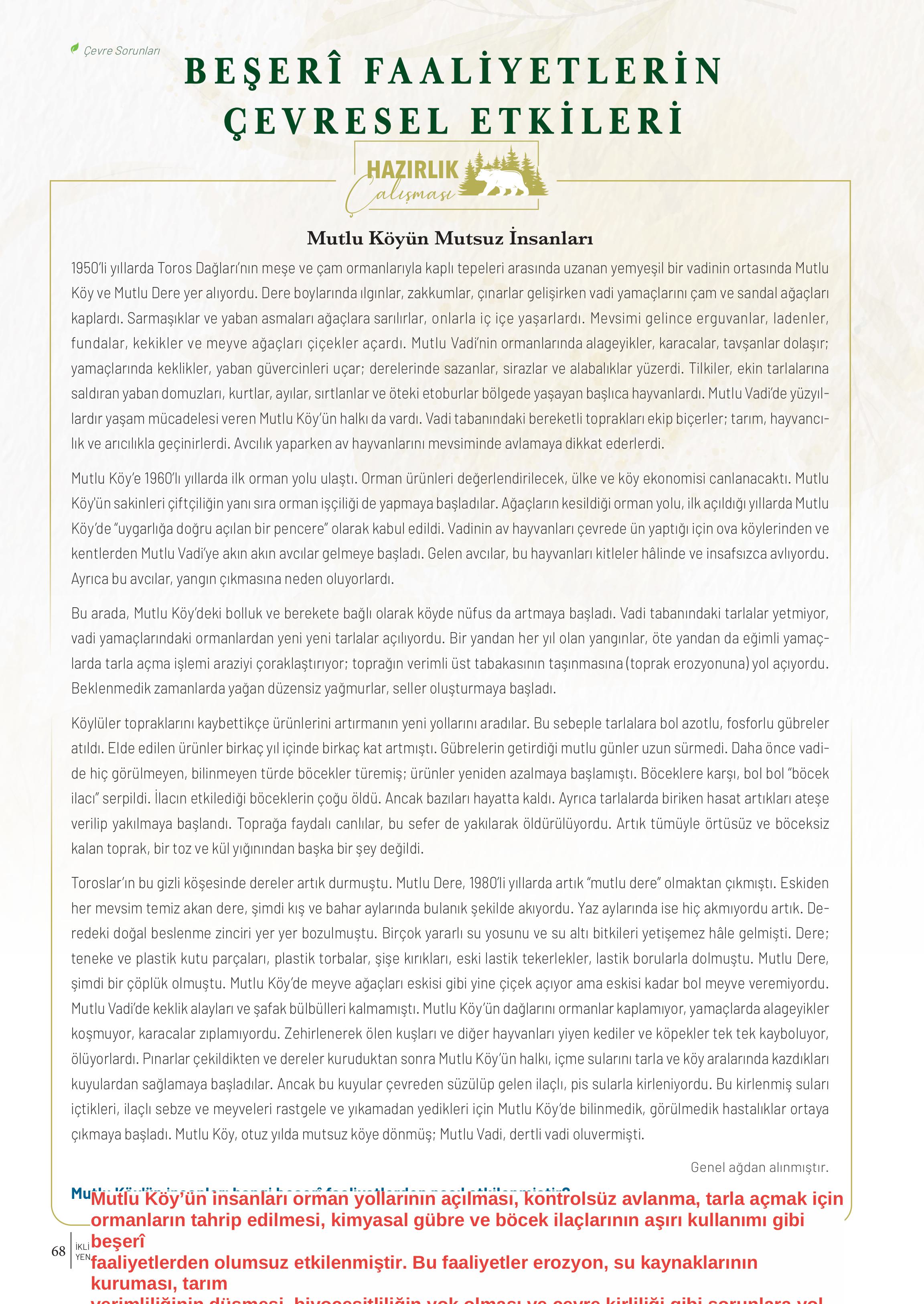 10-11-12. Sınıf Meb Yayınları İklim Çevre Ve Yenilikçi Çözümler Ders Kitabı Sayfa 68 Cevapları