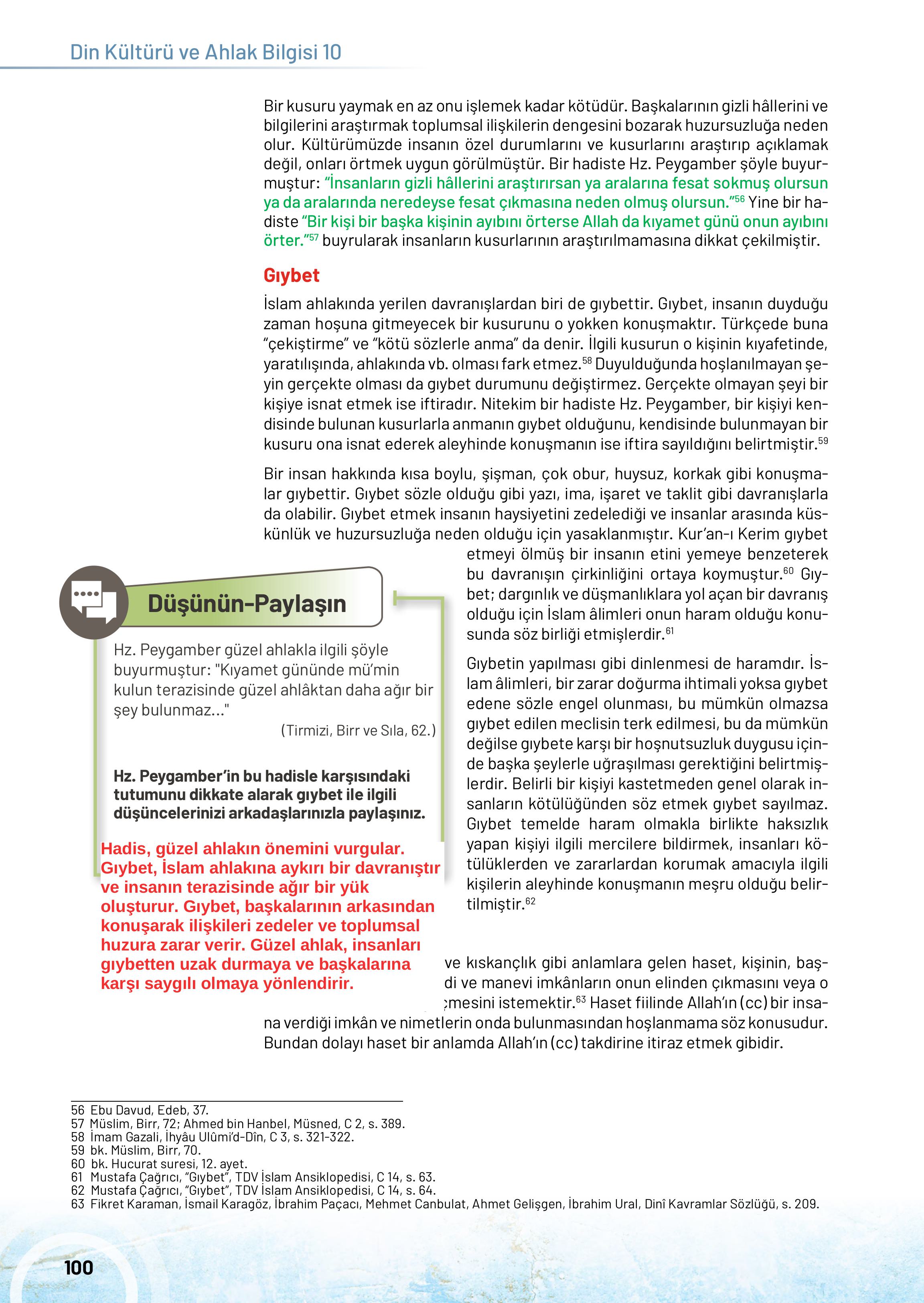 10. Sınıf Meb Yayınları Din Kültürü Ve Ahlak Bilgisi Ders Kitabı Sayfa 100 Cevapları 10. Sınıf Meb Yayınları Din Kültürü Ve Ahlak Bilgisi Ders Kitabı Sayfa 100 Cevapları