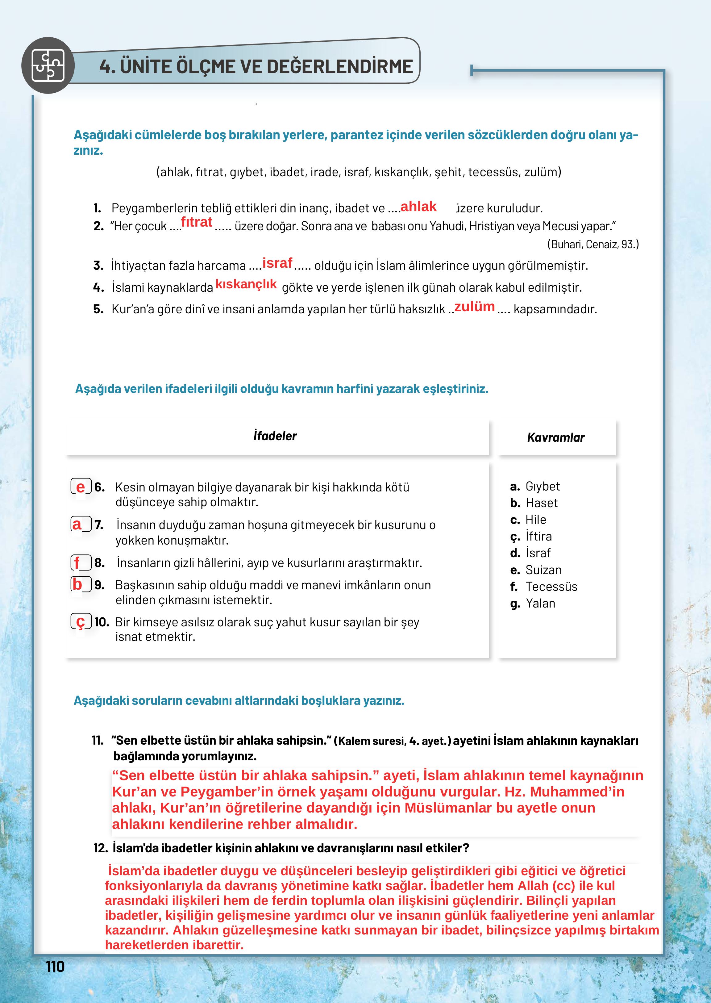 10. Sınıf Meb Yayınları Din Kültürü Ve Ahlak Bilgisi Ders Kitabı Sayfa 110 Cevapları 10. Sınıf Meb Yayınları Din Kültürü Ve Ahlak Bilgisi Ders Kitabı Sayfa 110 Cevapları