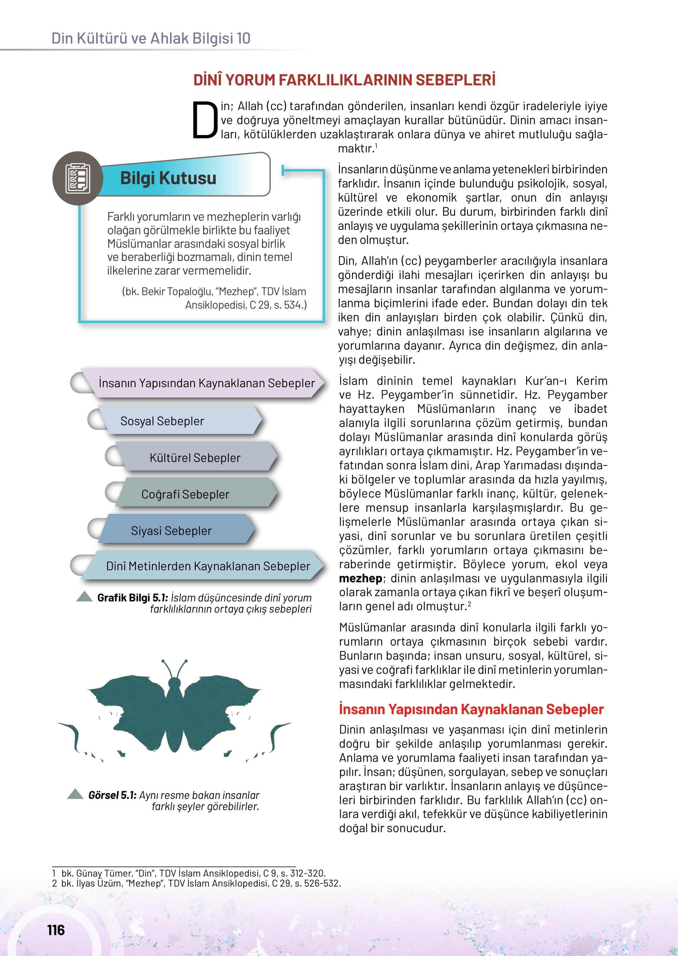 10. Sınıf Meb Yayınları Din Kültürü Ve Ahlak Bilgisi Ders Kitabı Sayfa 116 Cevapları
