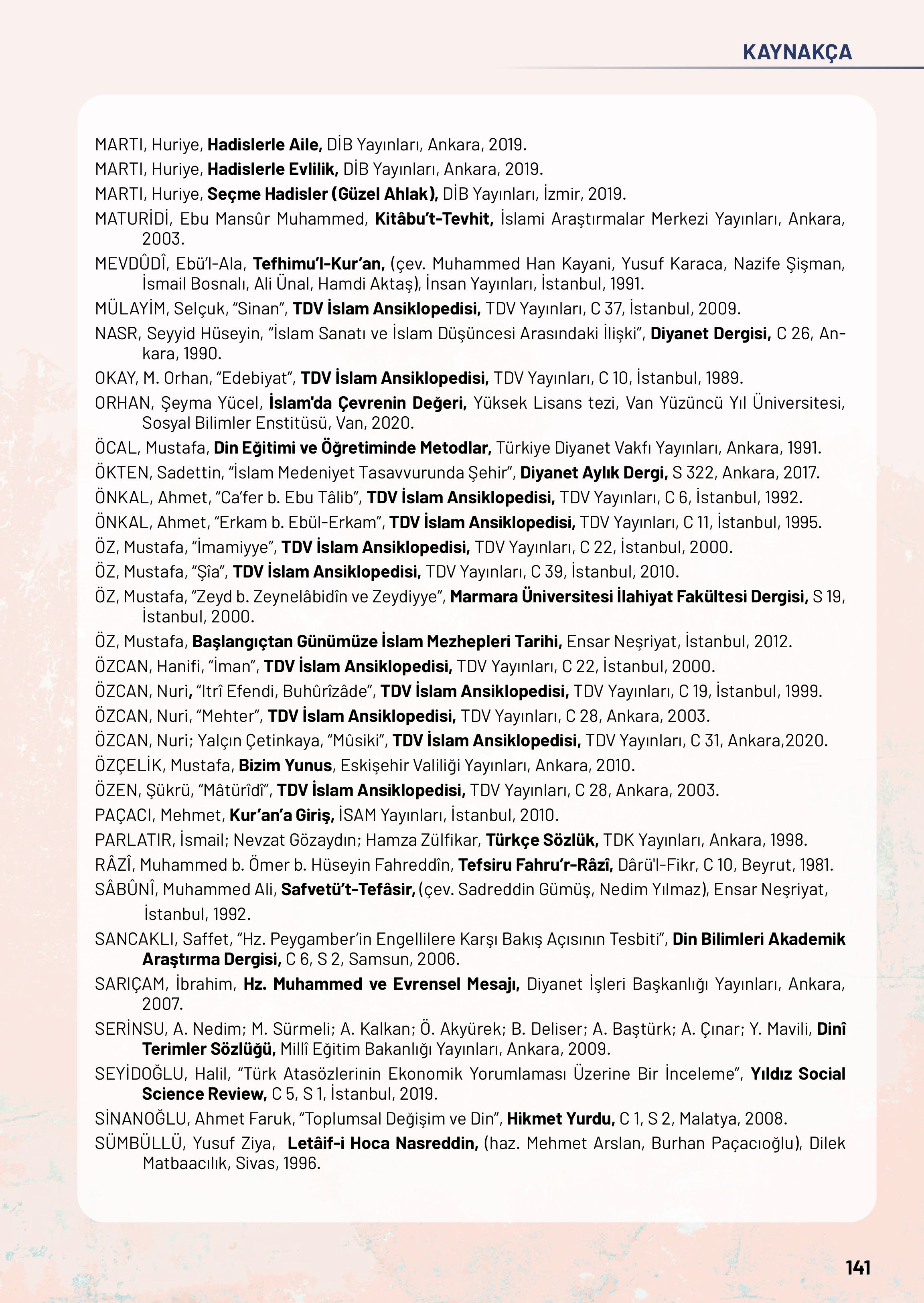 10. Sınıf Meb Yayınları Din Kültürü Ve Ahlak Bilgisi Ders Kitabı Sayfa 141 Cevapları 10. Sınıf Meb Yayınları Din Kültürü Ve Ahlak Bilgisi Ders Kitabı Sayfa 141 Cevapları