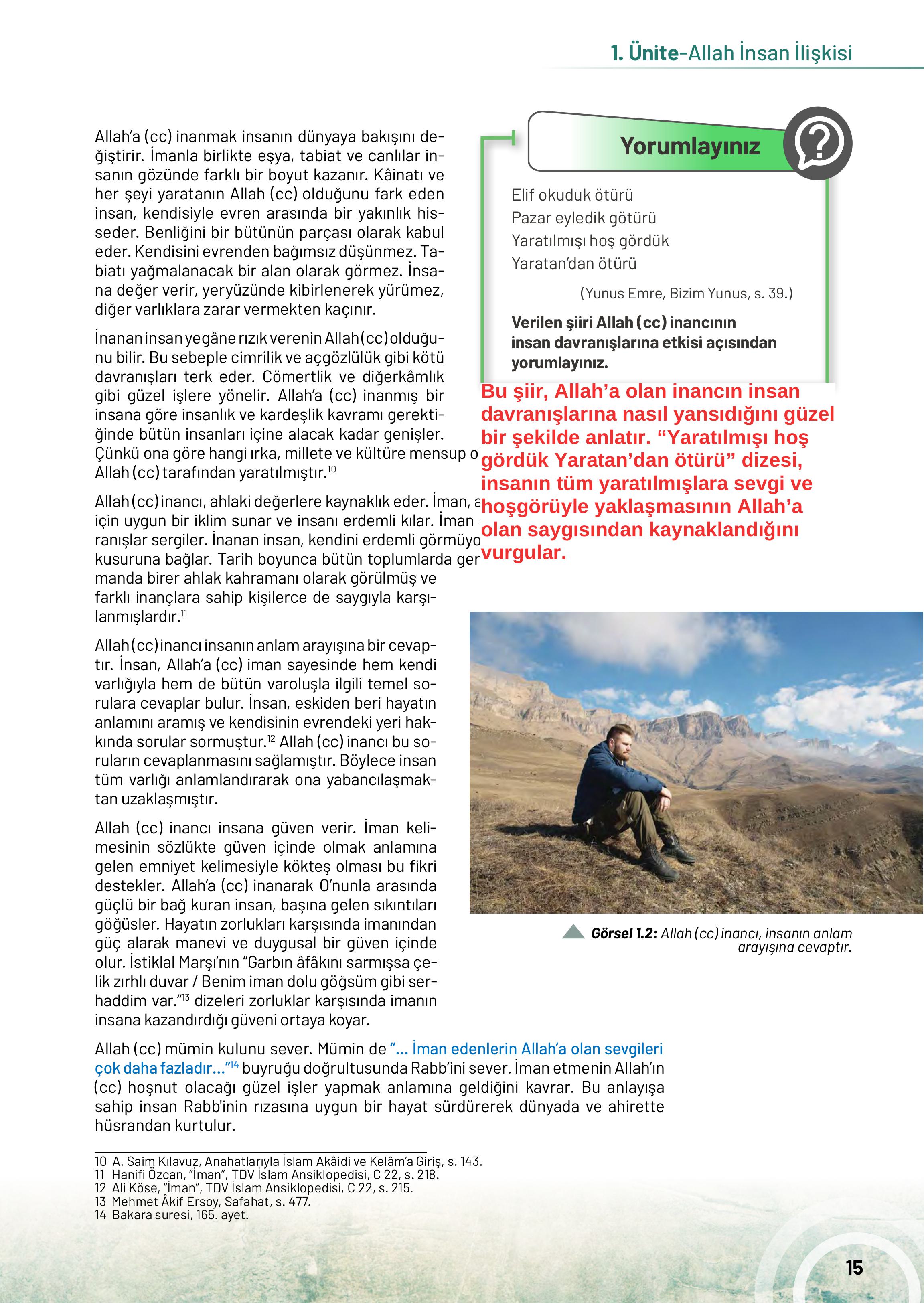 10. Sınıf Meb Yayınları Din Kültürü Ve Ahlak Bilgisi Ders Kitabı Sayfa 15 Cevapları