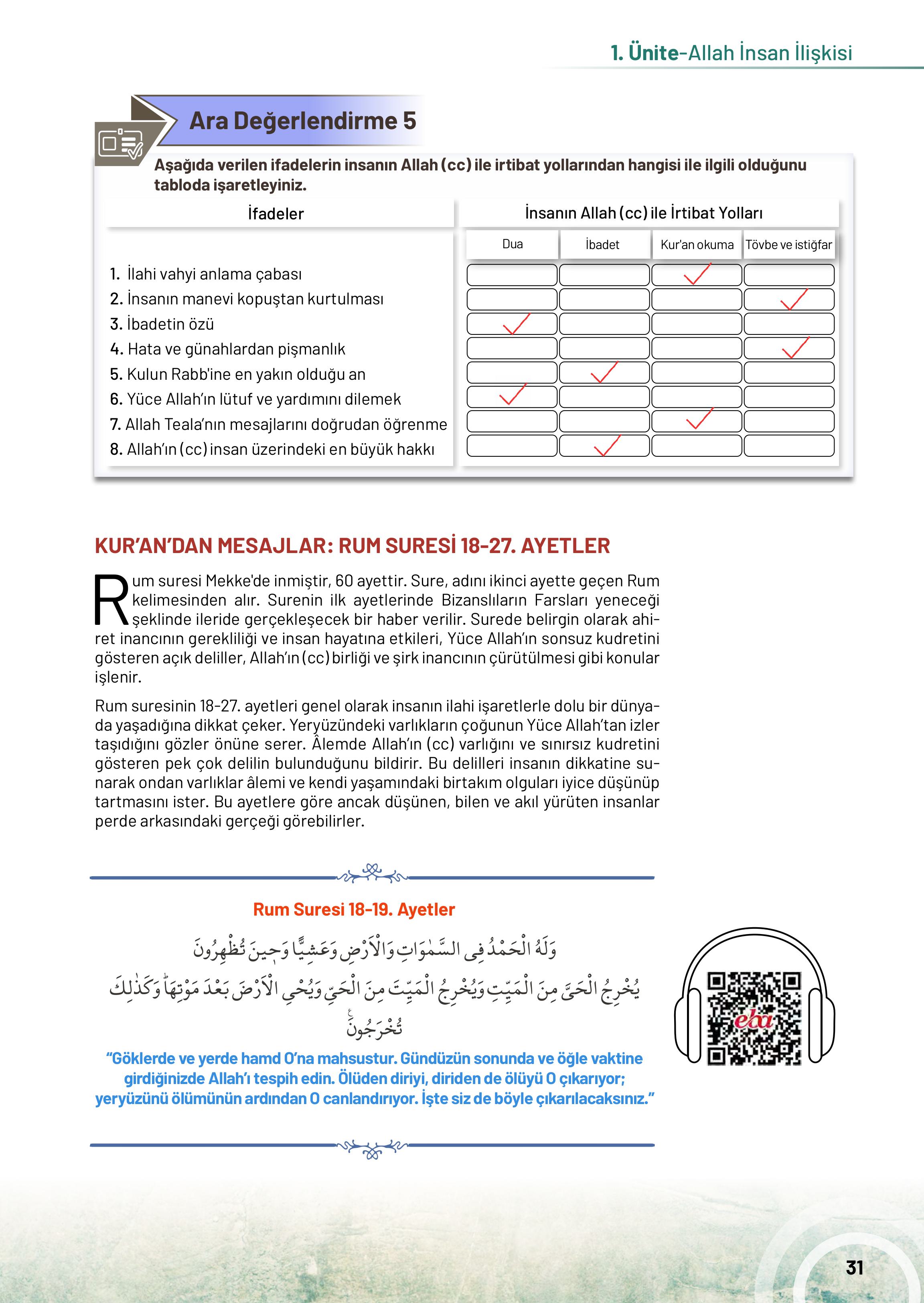 10. Sınıf Meb Yayınları Din Kültürü Ve Ahlak Bilgisi Ders Kitabı Sayfa 31 Cevapları