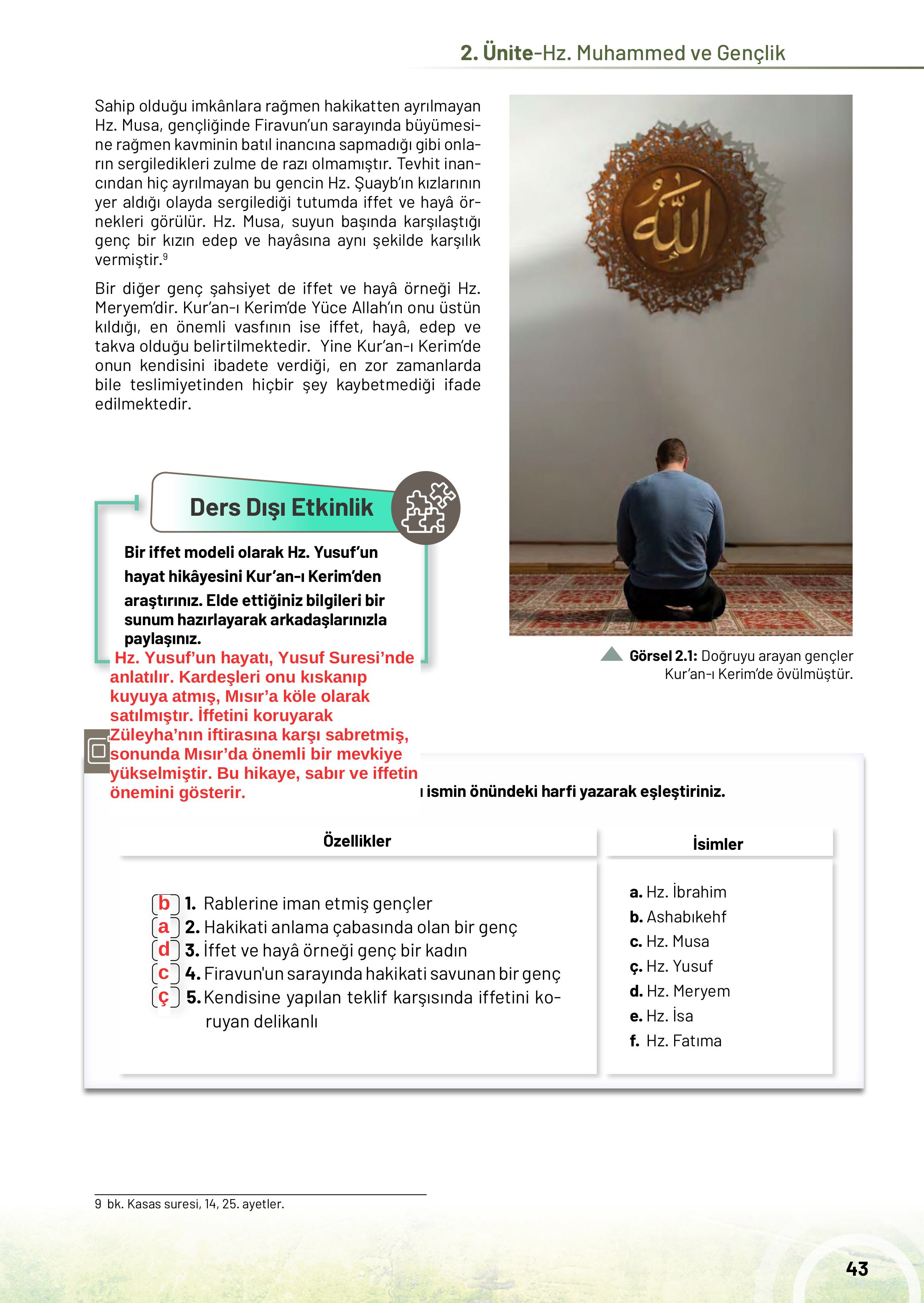 10. Sınıf Meb Yayınları Din Kültürü Ve Ahlak Bilgisi Ders Kitabı Sayfa 43 Cevapları 10. Sınıf Meb Yayınları Din Kültürü Ve Ahlak Bilgisi Ders Kitabı Sayfa 43 Cevapları