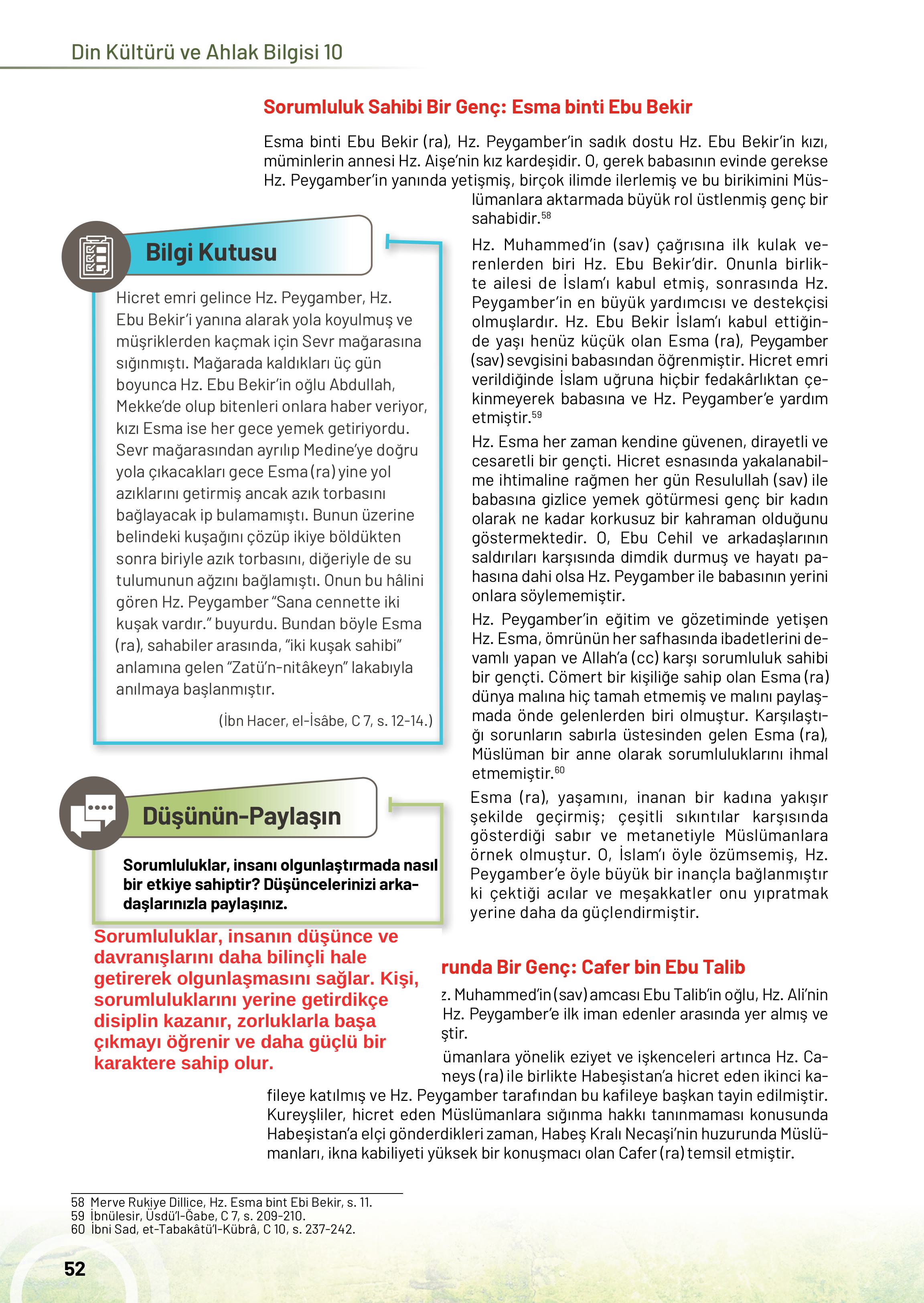 10. Sınıf Meb Yayınları Din Kültürü Ve Ahlak Bilgisi Ders Kitabı Sayfa 52 Cevapları 10. Sınıf Meb Yayınları Din Kültürü Ve Ahlak Bilgisi Ders Kitabı Sayfa 52 Cevapları