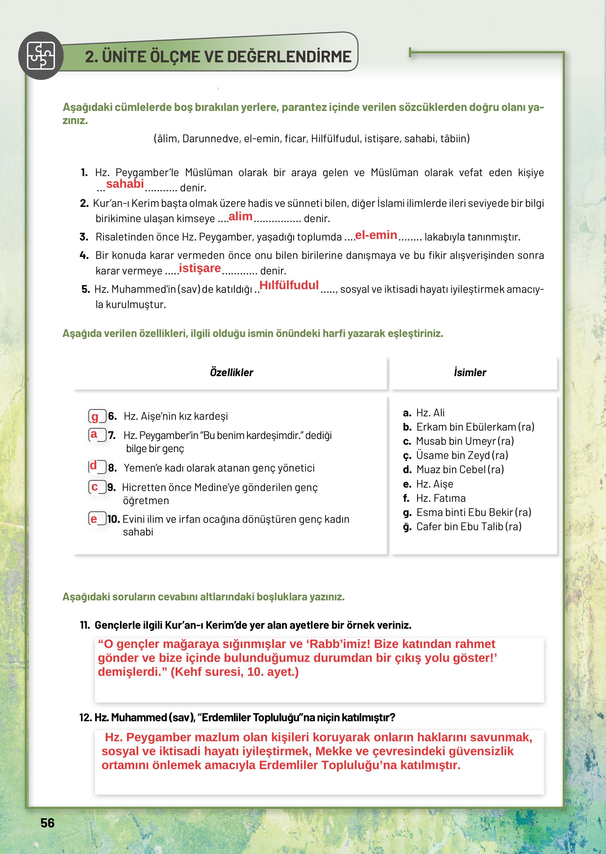 10. Sınıf Meb Yayınları Din Kültürü Ve Ahlak Bilgisi Ders Kitabı Sayfa 56 Cevapları 10. Sınıf Meb Yayınları Din Kültürü Ve Ahlak Bilgisi Ders Kitabı Sayfa 56 Cevapları