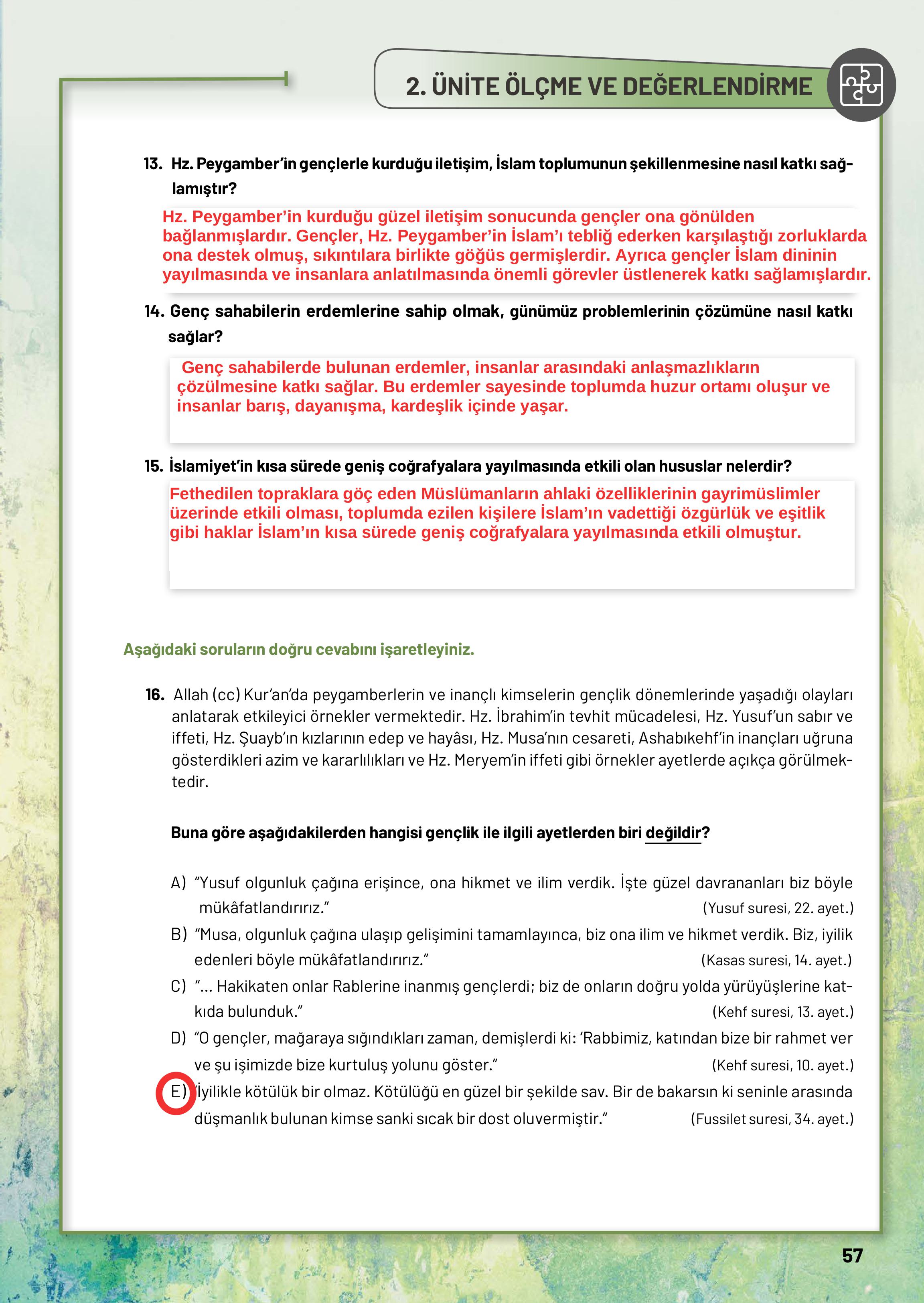 10. Sınıf Meb Yayınları Din Kültürü Ve Ahlak Bilgisi Ders Kitabı Sayfa 57 Cevapları 10. Sınıf Meb Yayınları Din Kültürü Ve Ahlak Bilgisi Ders Kitabı Sayfa 57 Cevapları