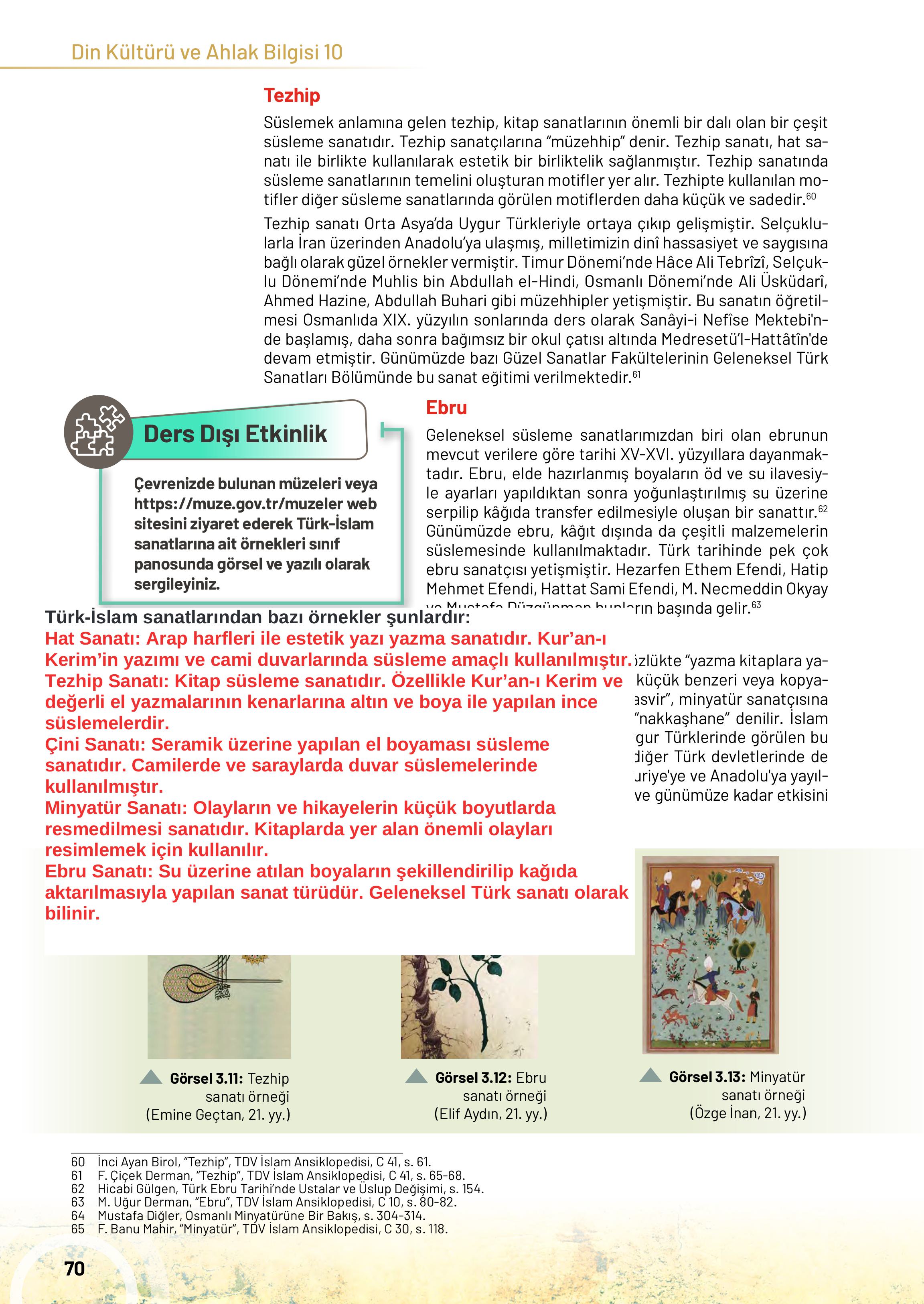 10. Sınıf Meb Yayınları Din Kültürü Ve Ahlak Bilgisi Ders Kitabı Sayfa 70 Cevapları