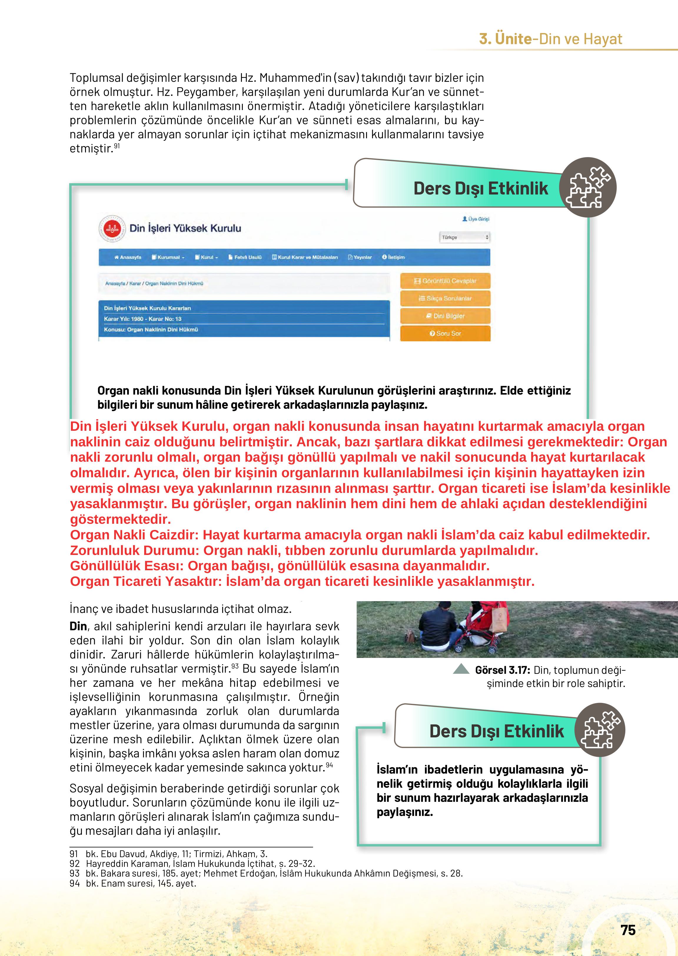 10. Sınıf Meb Yayınları Din Kültürü Ve Ahlak Bilgisi Ders Kitabı Sayfa 75 Cevapları