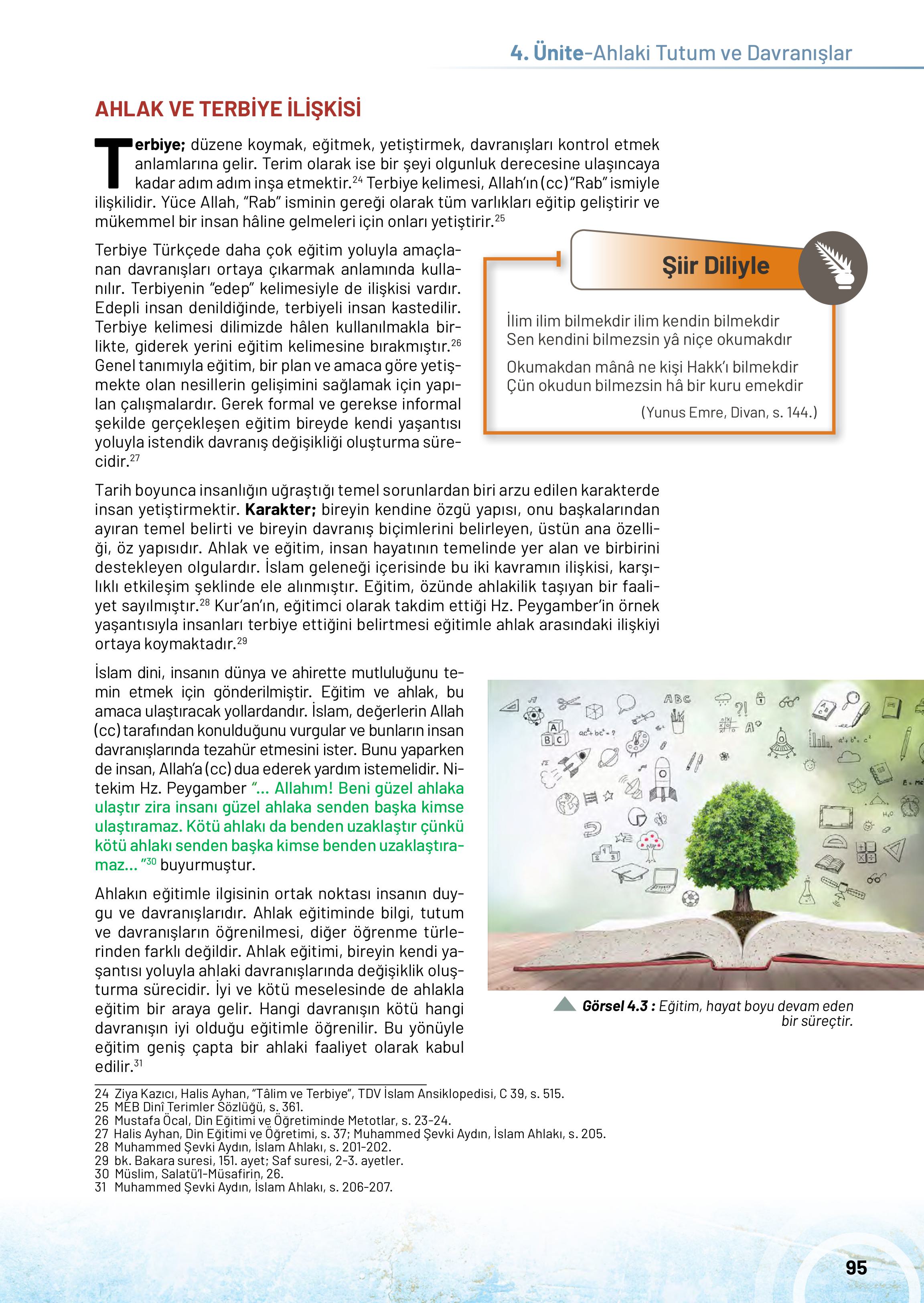 10. Sınıf Meb Yayınları Din Kültürü Ve Ahlak Bilgisi Ders Kitabı Sayfa 95 Cevapları