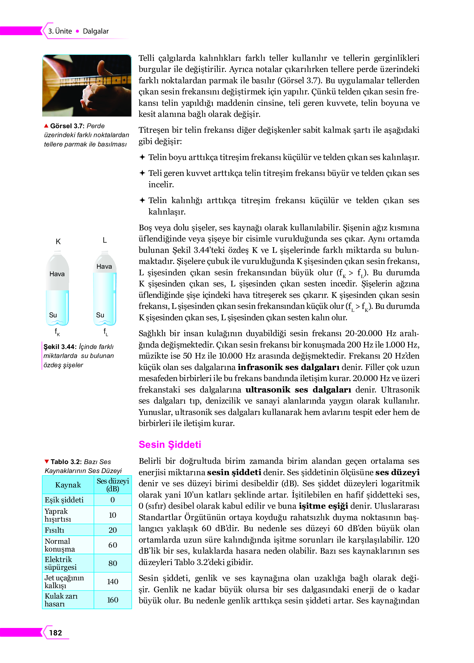 10. Sınıf Meb Yayınları Fen Lisesi Fizik Ders Kitabı Sayfa 182 Cevapları