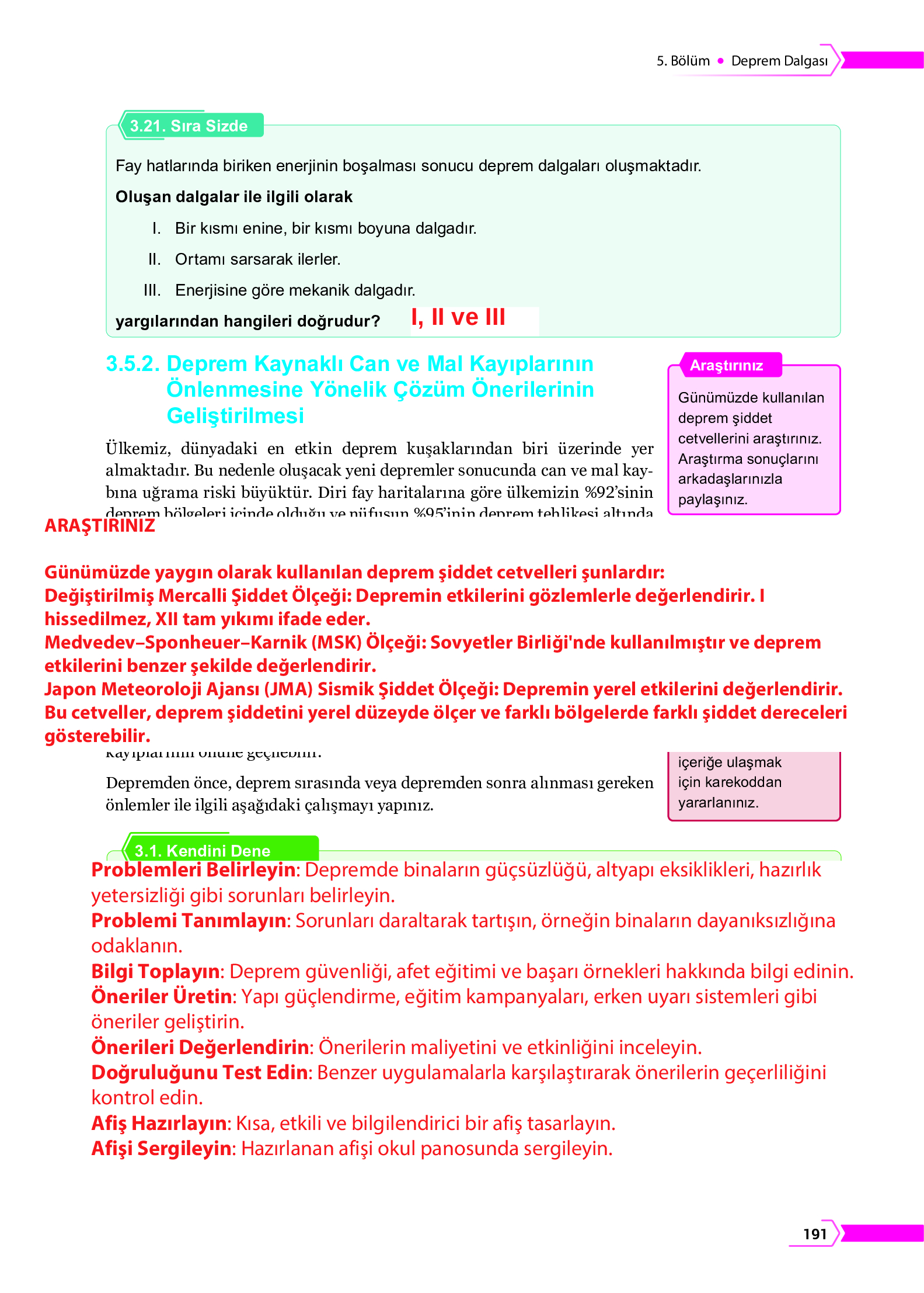 10. Sınıf Meb Yayınları Fen Lisesi Fizik Ders Kitabı Sayfa 191 Cevapları 10. Sınıf Meb Yayınları Fen Lisesi Fizik Ders Kitabı Sayfa 191 Cevapları