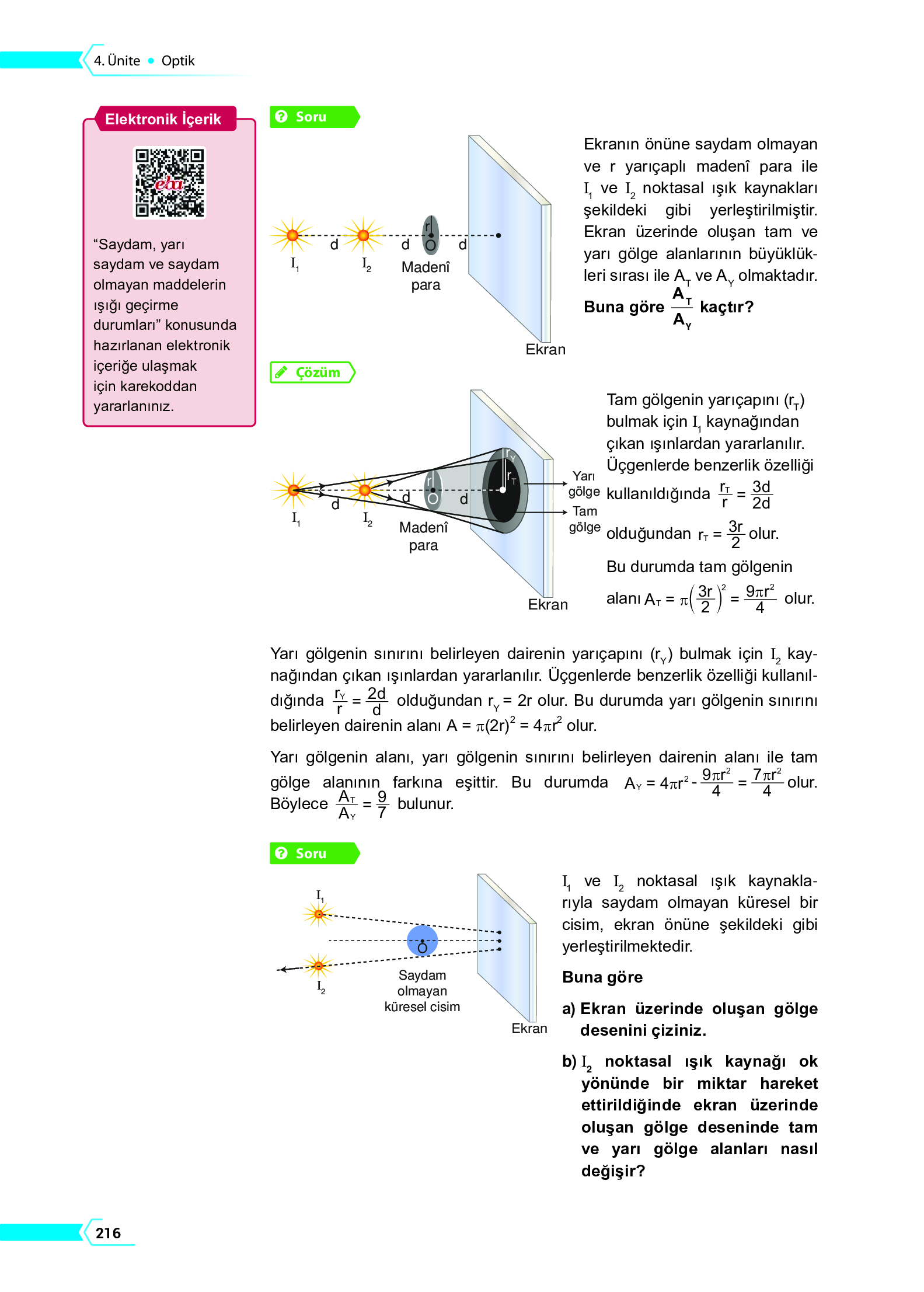 10. Sınıf Meb Yayınları Fen Lisesi Fizik Ders Kitabı Sayfa 216 Cevapları