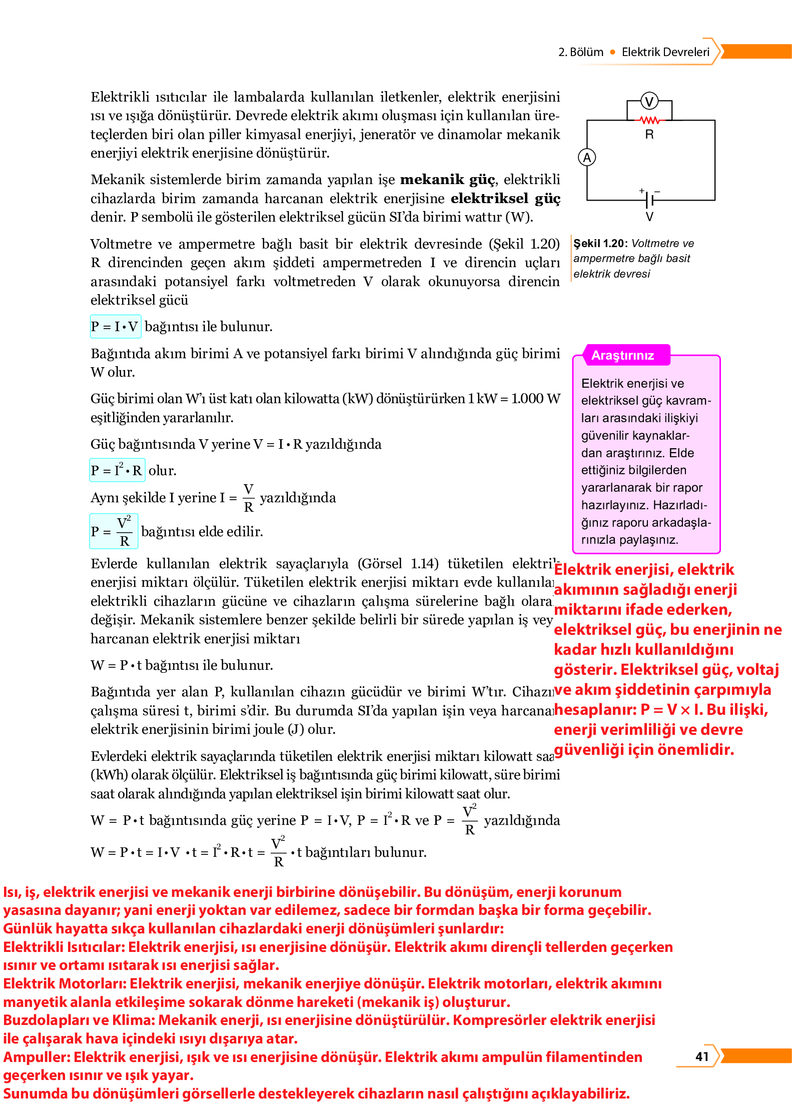 10. Sınıf Meb Yayınları Fen Lisesi Fizik Ders Kitabı Sayfa 41 Cevapları