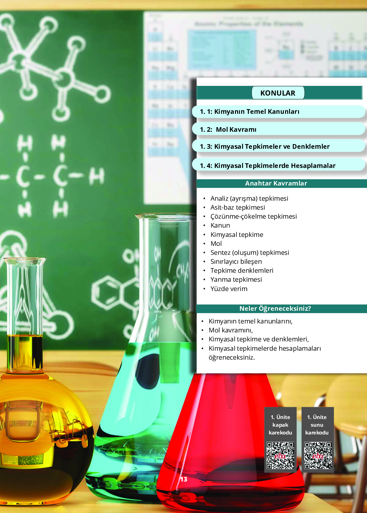 10. Sınıf Meb Yayınları Fen Lisesi Kimya Ders Kitabı Sayfa 13 Cevapları