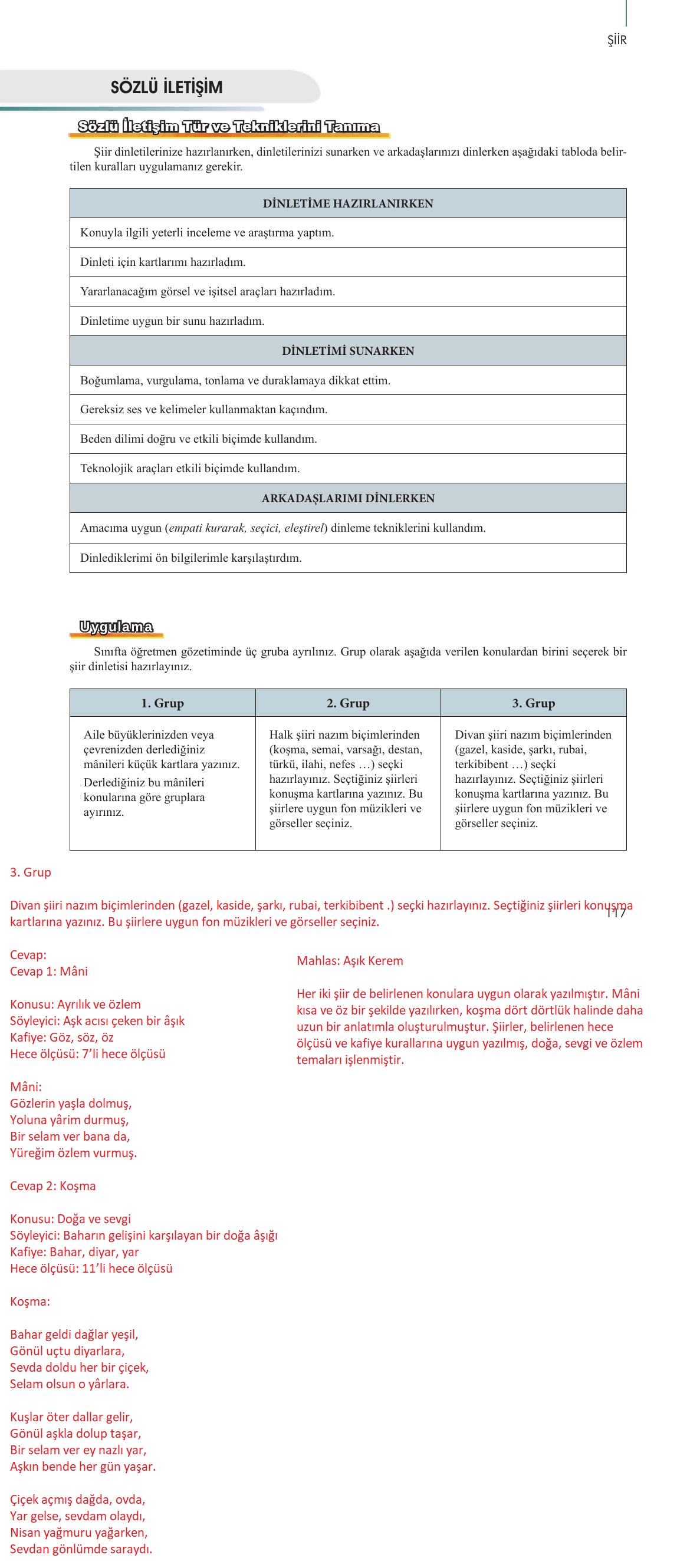 10. Sınıf Meb Yayınları Türk Dili Ve Edebiyatı Ders Kitabı Sayfa 117 Cevapları