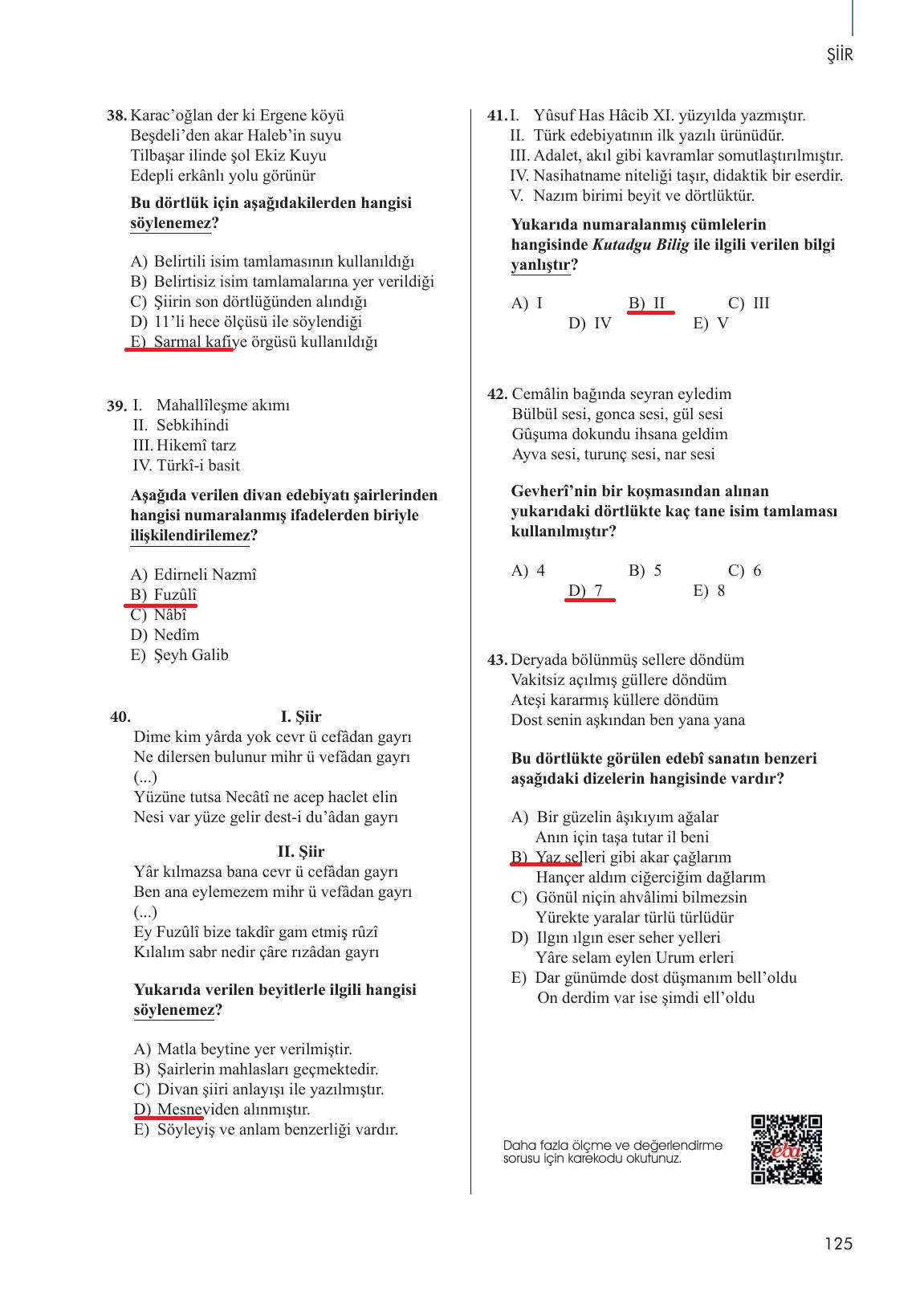 10. Sınıf Meb Yayınları Türk Dili Ve Edebiyatı Ders Kitabı Sayfa 125 Cevapları