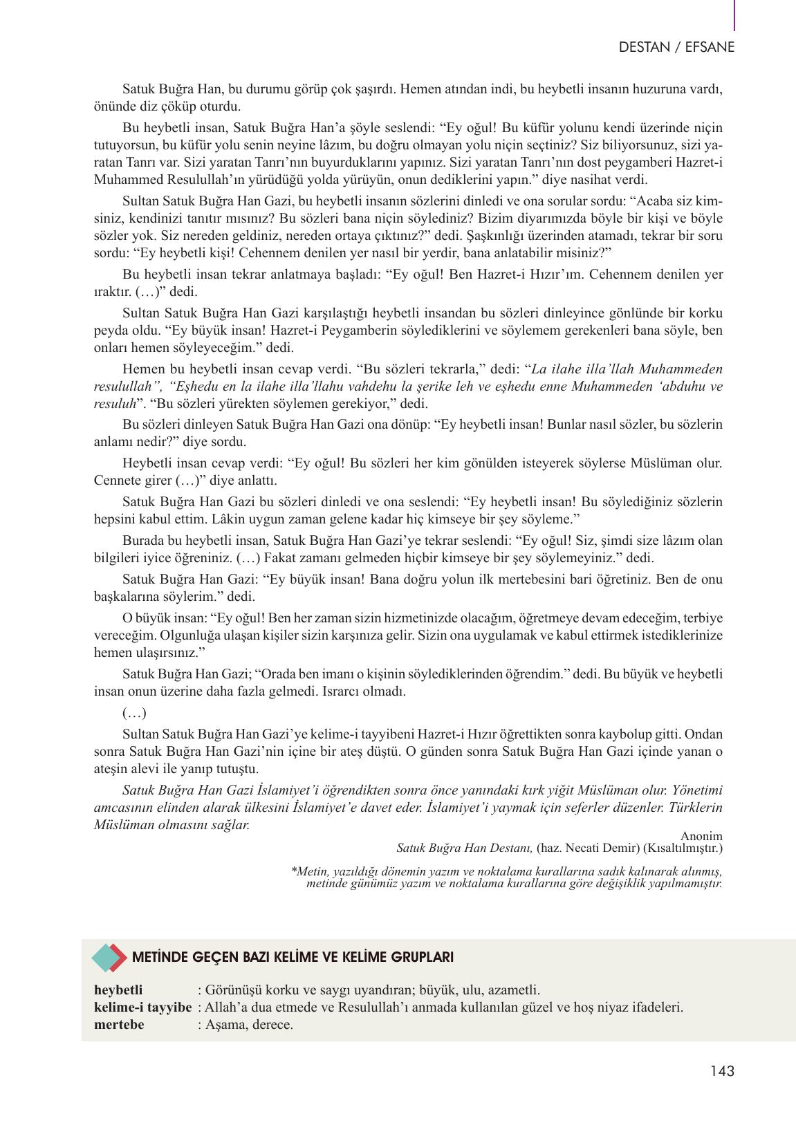 10. Sınıf Meb Yayınları Türk Dili Ve Edebiyatı Ders Kitabı Sayfa 143 Cevapları 10. Sınıf Meb Yayınları Türk Dili Ve Edebiyatı Ders Kitabı Sayfa 143 Cevapları