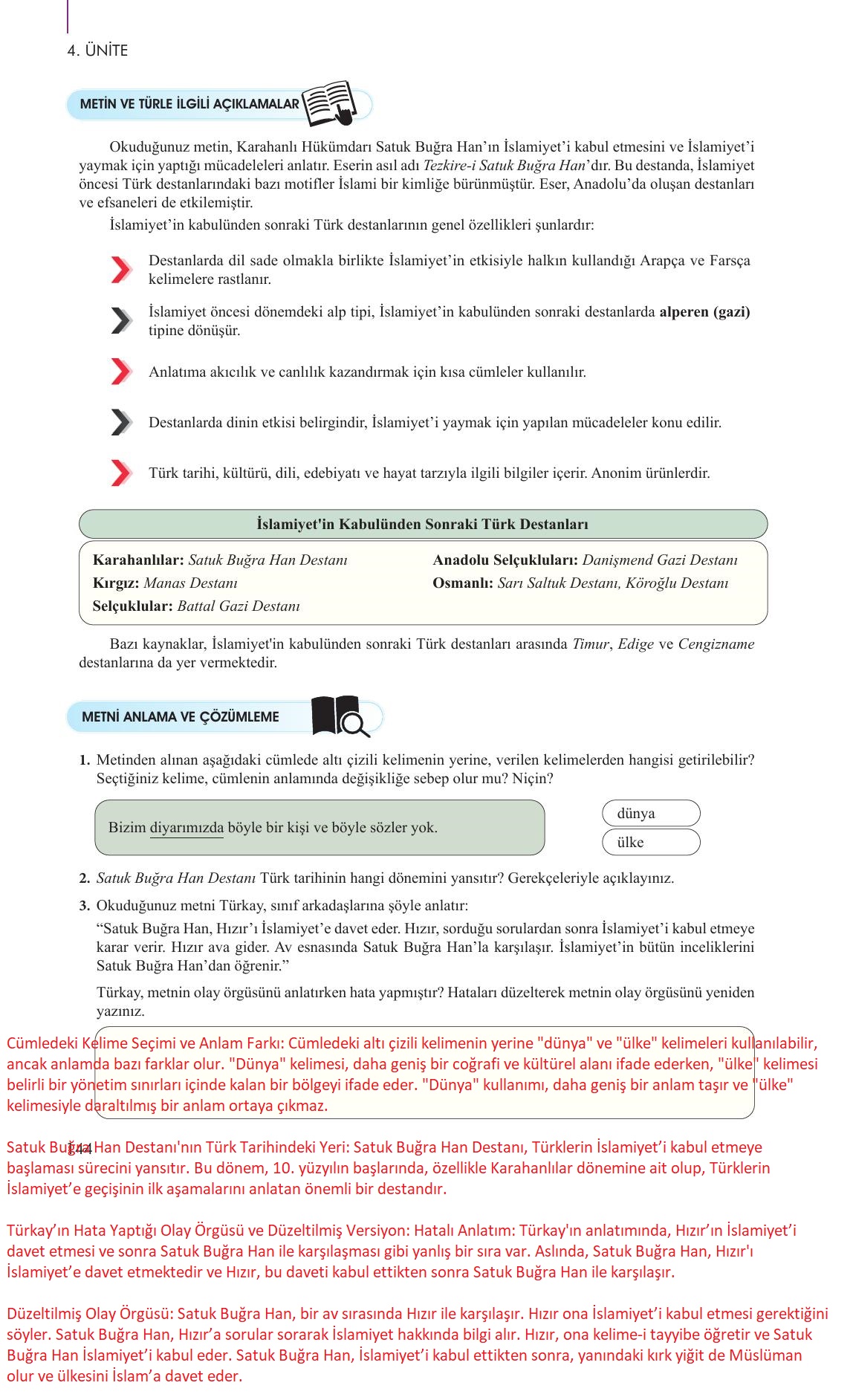 10. Sınıf Meb Yayınları Türk Dili Ve Edebiyatı Ders Kitabı Sayfa 144 Cevapları 10. Sınıf Meb Yayınları Türk Dili Ve Edebiyatı Ders Kitabı Sayfa 144 Cevapları