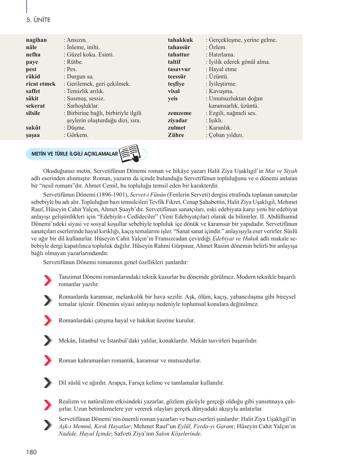 10. Sınıf Meb Yayınları Türk Dili Ve Edebiyatı Ders Kitabı Sayfa 180 Cevapları 10. Sınıf Meb Yayınları Türk Dili Ve Edebiyatı Ders Kitabı Sayfa 180 Cevapları