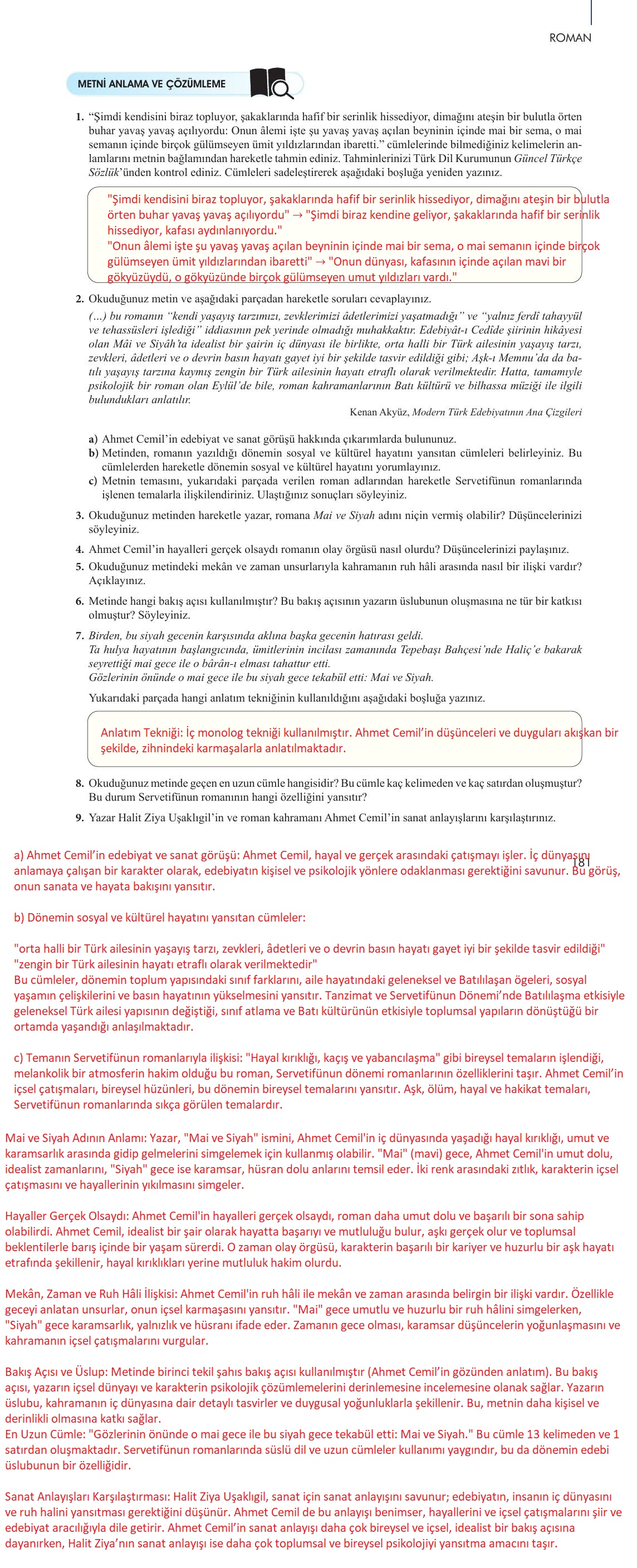 10. Sınıf Meb Yayınları Türk Dili Ve Edebiyatı Ders Kitabı Sayfa 181 Cevapları 10. Sınıf Meb Yayınları Türk Dili Ve Edebiyatı Ders Kitabı Sayfa 181 Cevapları