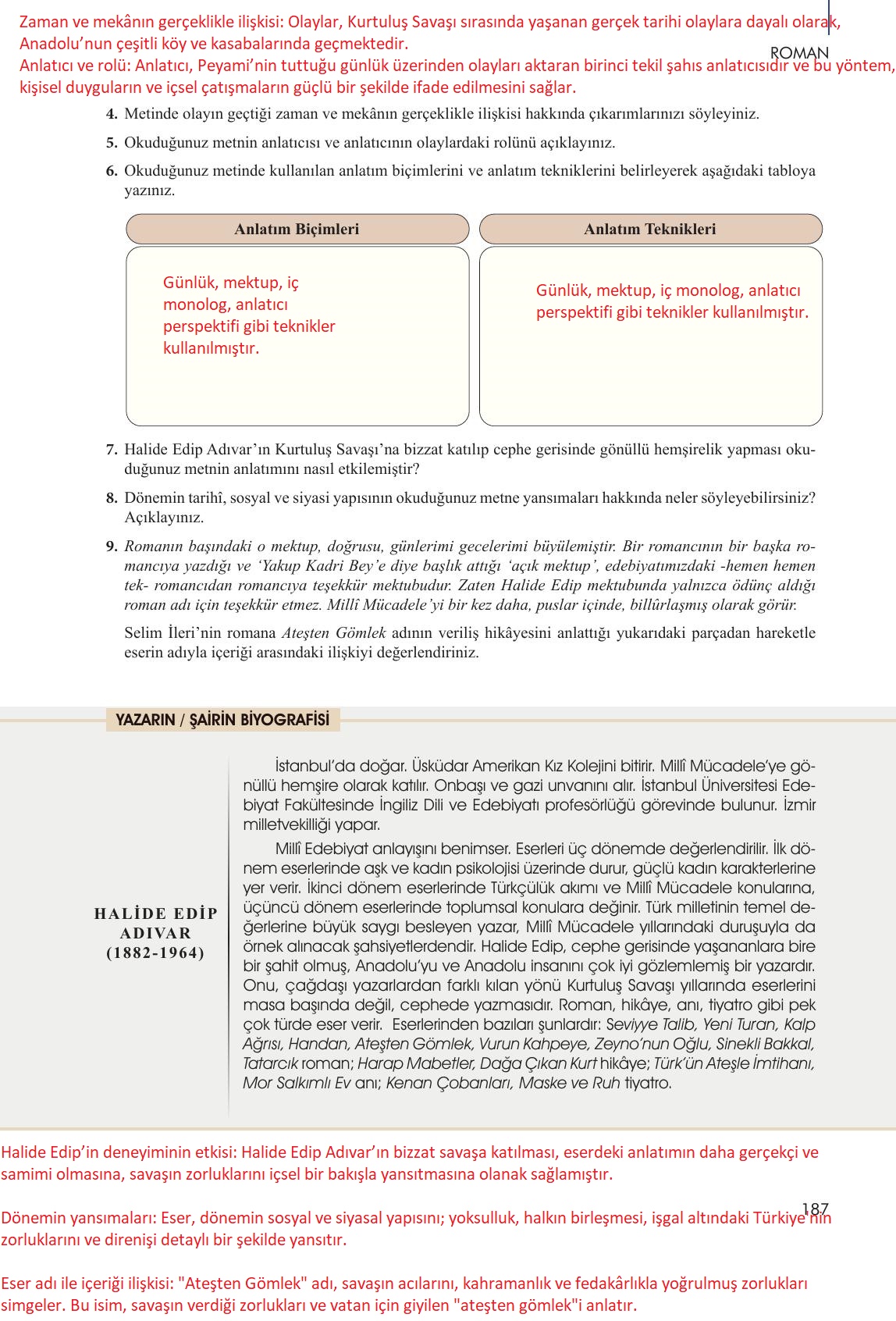 10. Sınıf Meb Yayınları Türk Dili Ve Edebiyatı Ders Kitabı Sayfa 187 Cevapları 10. Sınıf Meb Yayınları Türk Dili Ve Edebiyatı Ders Kitabı Sayfa 187 Cevapları