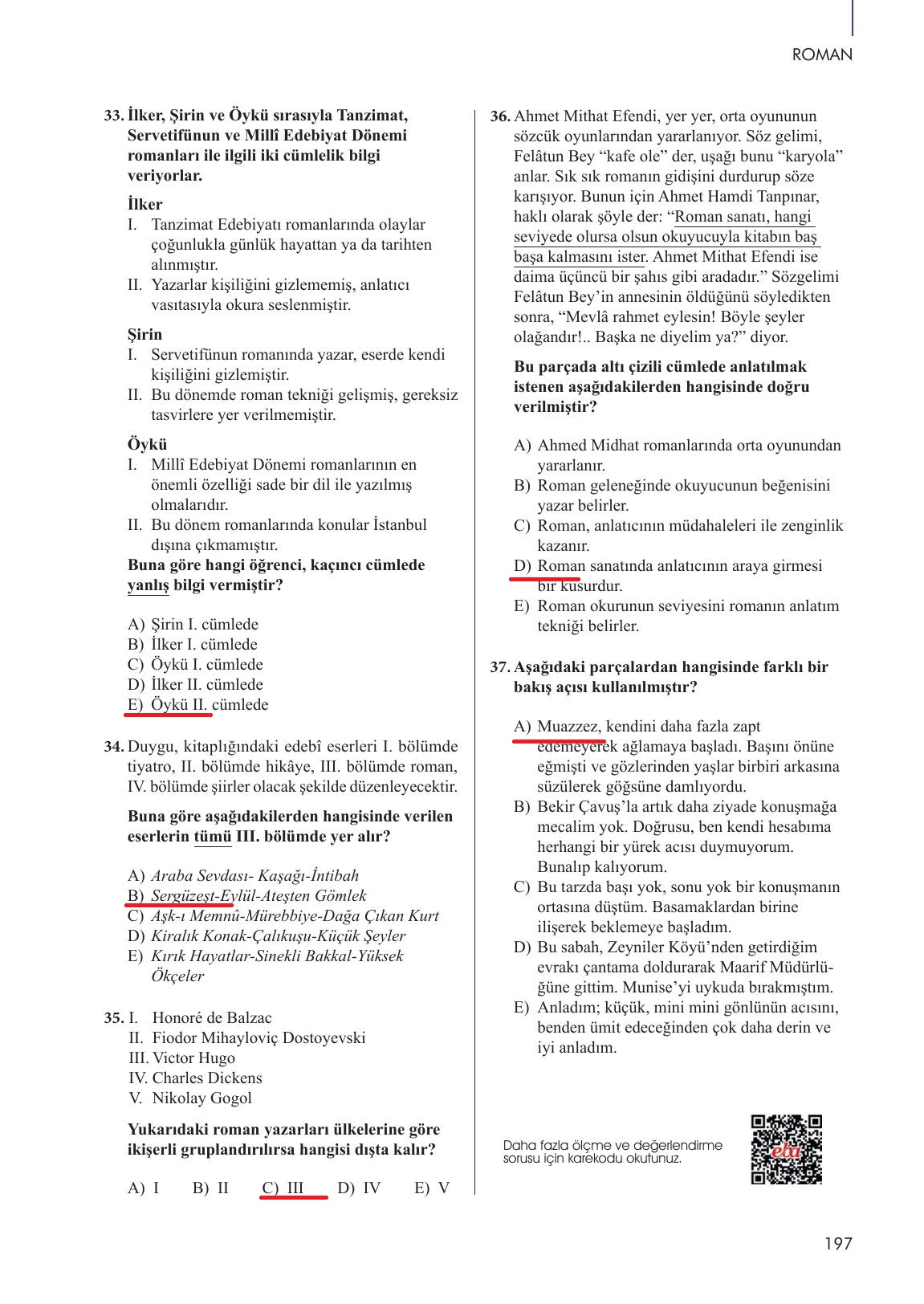 10. Sınıf Meb Yayınları Türk Dili Ve Edebiyatı Ders Kitabı Sayfa 197 Cevapları