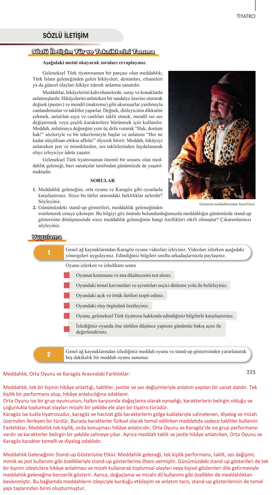 10. Sınıf Meb Yayınları Türk Dili Ve Edebiyatı Ders Kitabı Sayfa 225 Cevapları 10. Sınıf Meb Yayınları Türk Dili Ve Edebiyatı Ders Kitabı Sayfa 225 Cevapları