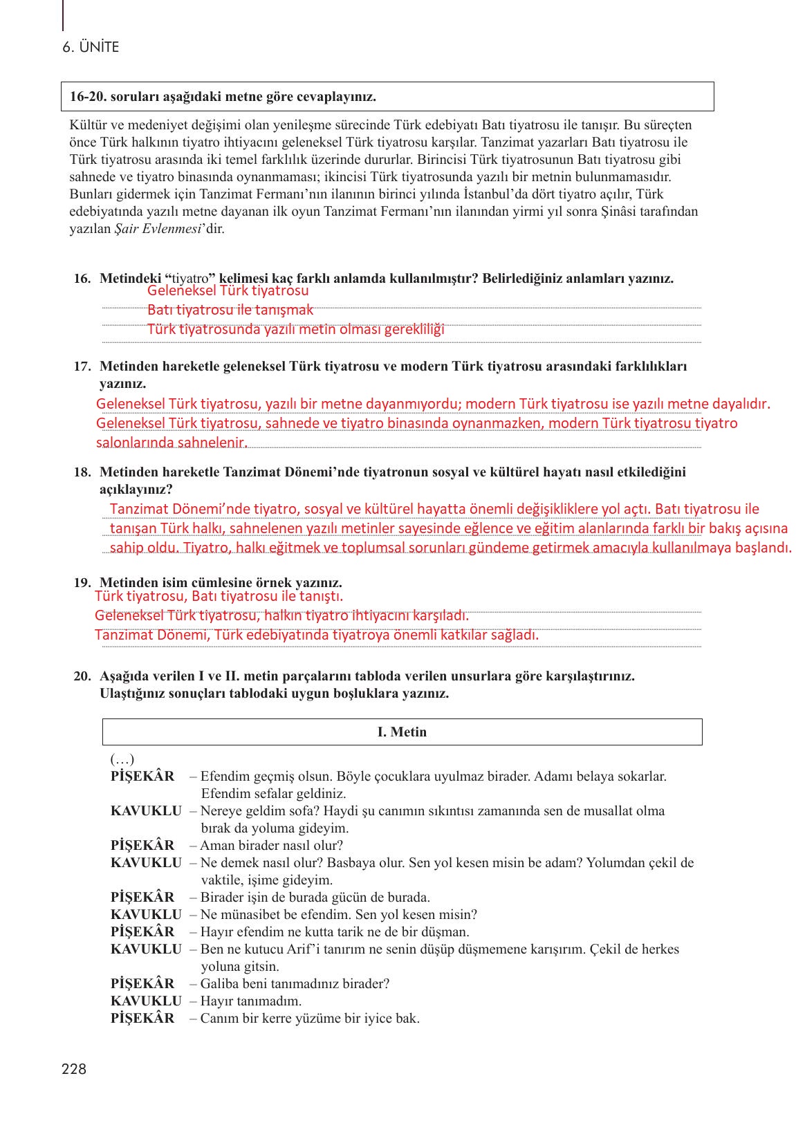10. Sınıf Meb Yayınları Türk Dili Ve Edebiyatı Ders Kitabı Sayfa 228 Cevapları 10. Sınıf Meb Yayınları Türk Dili Ve Edebiyatı Ders Kitabı Sayfa 228 Cevapları