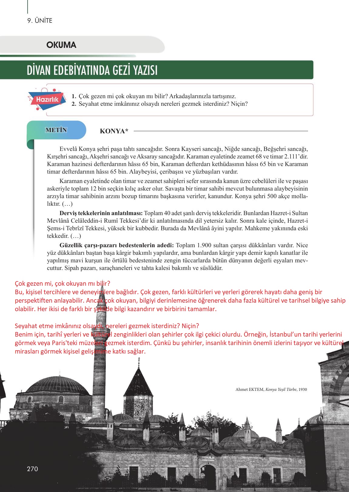 10. Sınıf Meb Yayınları Türk Dili Ve Edebiyatı Ders Kitabı Sayfa 270 Cevapları