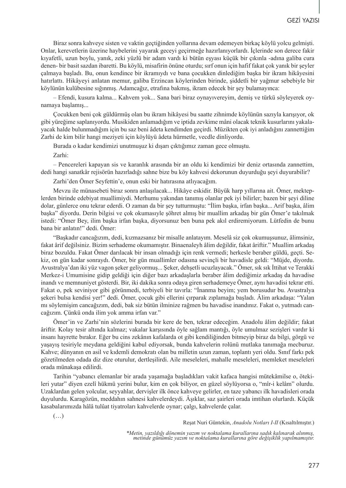 10. Sınıf Meb Yayınları Türk Dili Ve Edebiyatı Ders Kitabı Sayfa 277 Cevapları