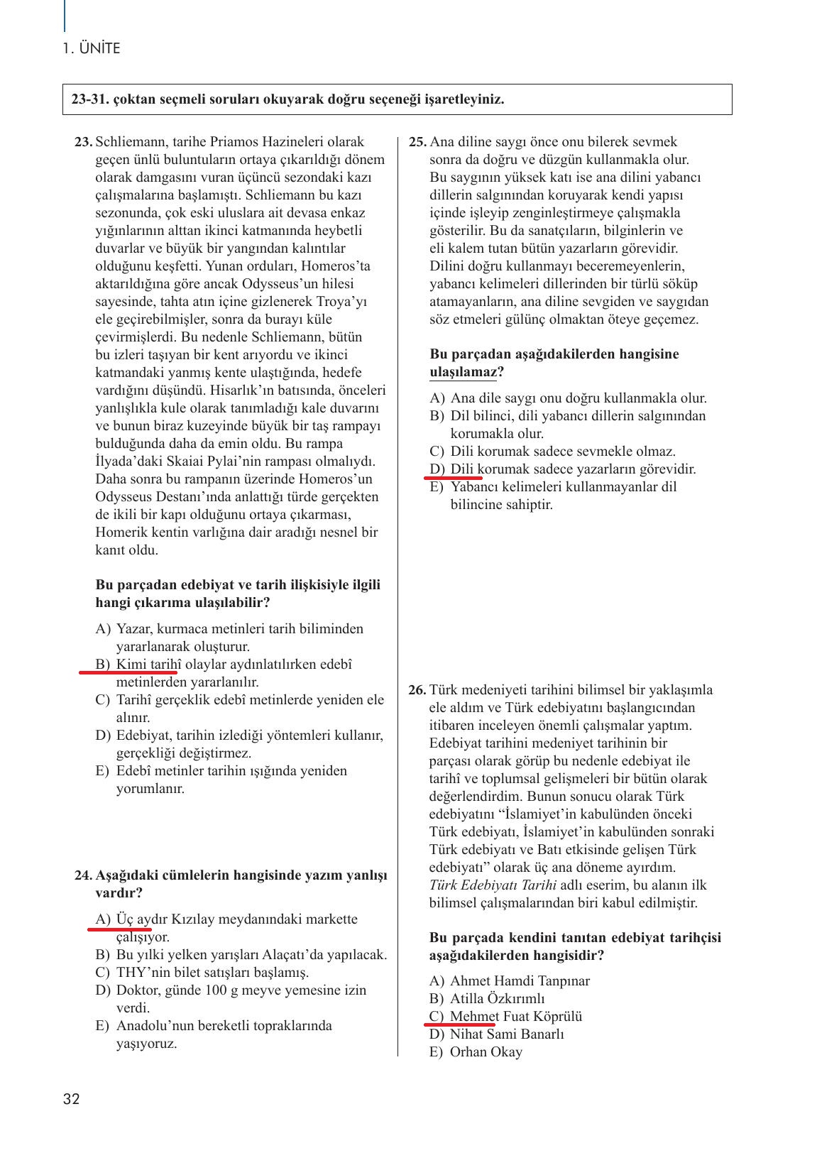 10. Sınıf Meb Yayınları Türk Dili Ve Edebiyatı Ders Kitabı Sayfa 32 Cevapları 10. Sınıf Meb Yayınları Türk Dili Ve Edebiyatı Ders Kitabı Sayfa 32 Cevapları