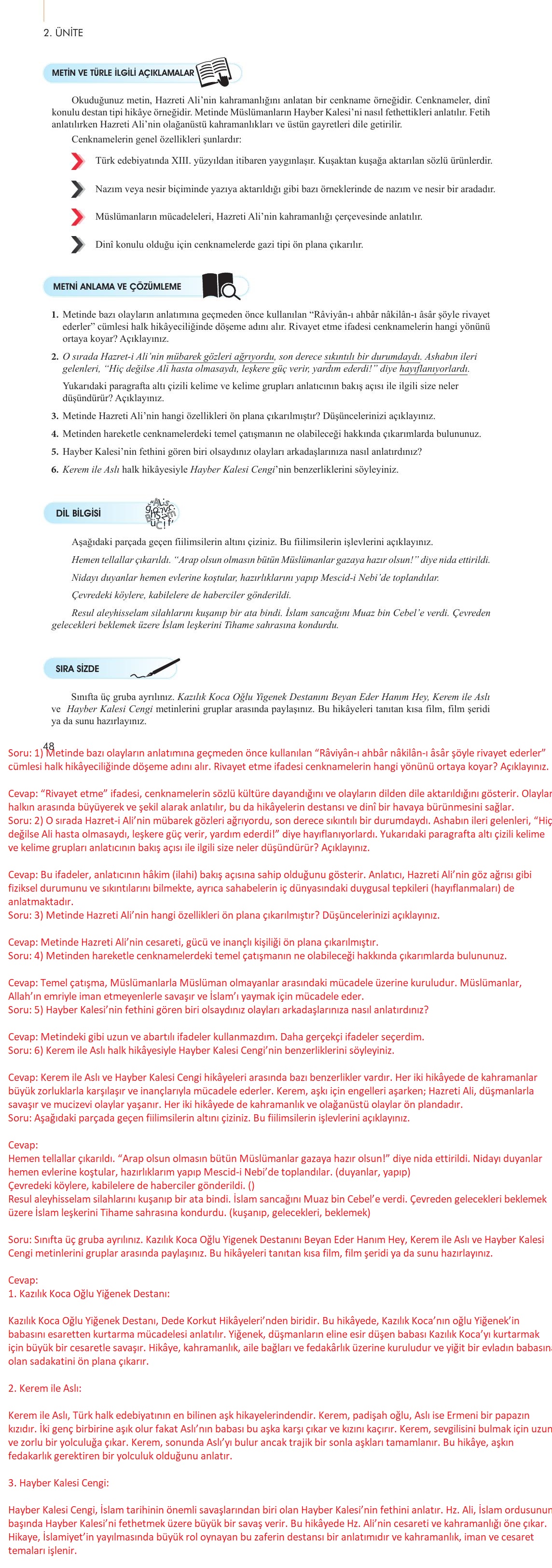 10. Sınıf Meb Yayınları Türk Dili Ve Edebiyatı Ders Kitabı Sayfa 48 Cevapları 10. Sınıf Meb Yayınları Türk Dili Ve Edebiyatı Ders Kitabı Sayfa 48 Cevapları