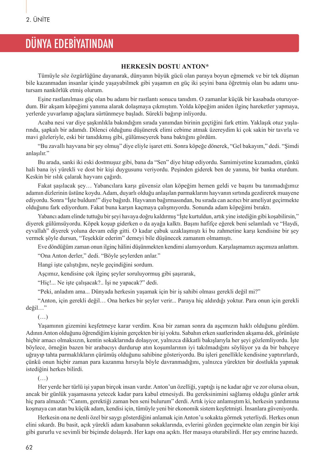 10. Sınıf Meb Yayınları Türk Dili Ve Edebiyatı Ders Kitabı Sayfa 62 Cevapları 10. Sınıf Meb Yayınları Türk Dili Ve Edebiyatı Ders Kitabı Sayfa 62 Cevapları